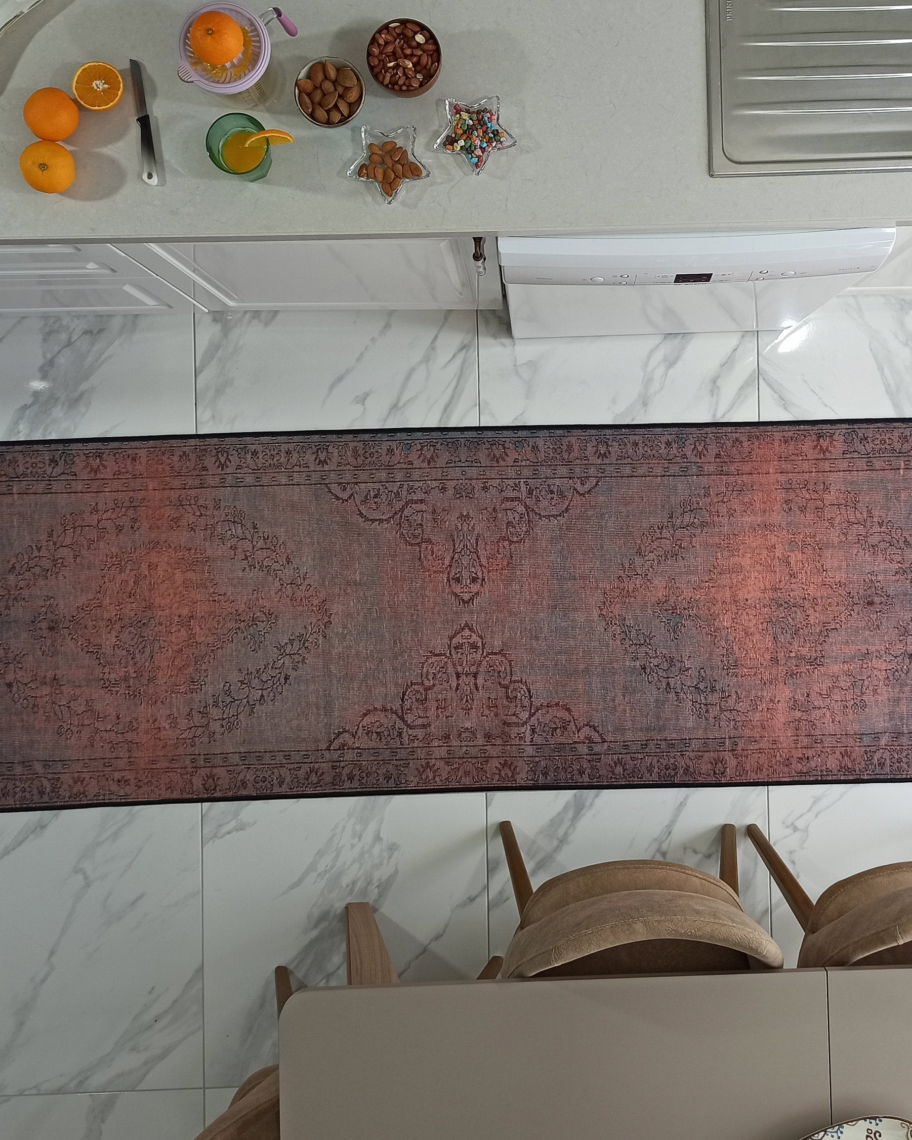 Sofya Rug Oriental Orange Dark Gray Rug