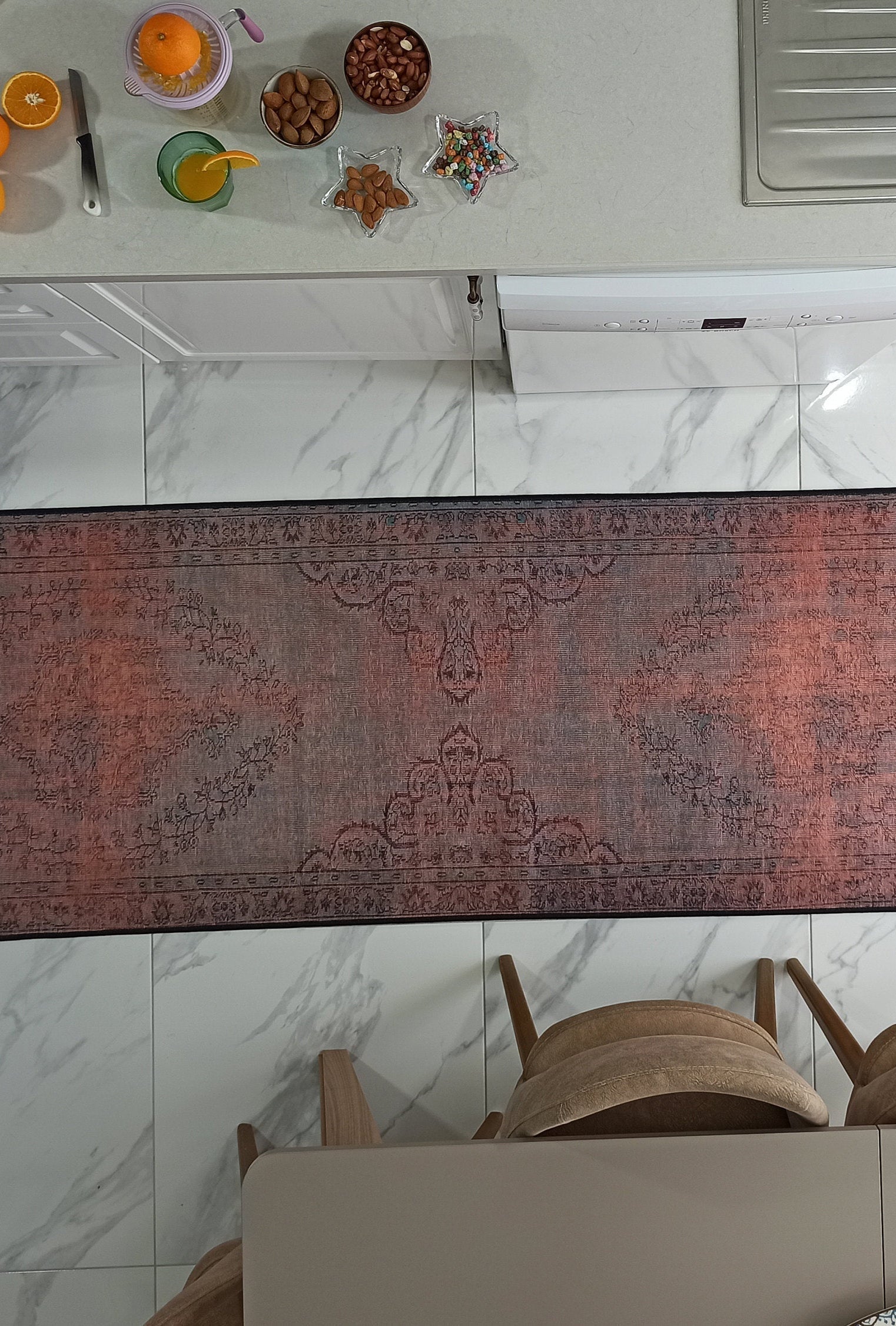 Sofya Rug Oriental Orange Dark Gray Rug