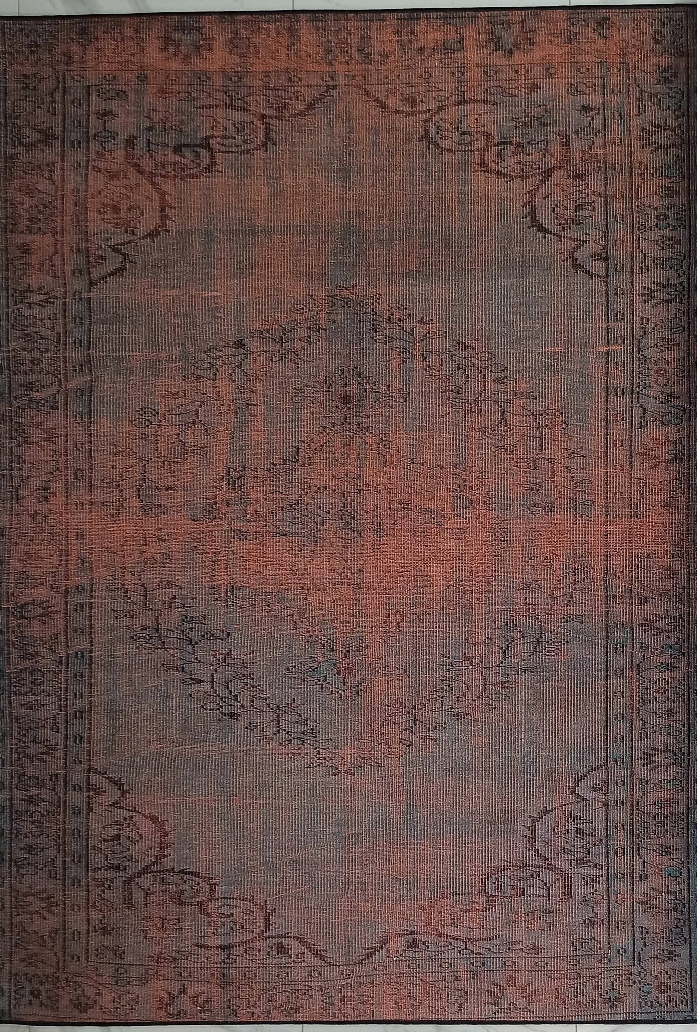 Sofya Rug Oriental Orange Dark Gray Rug