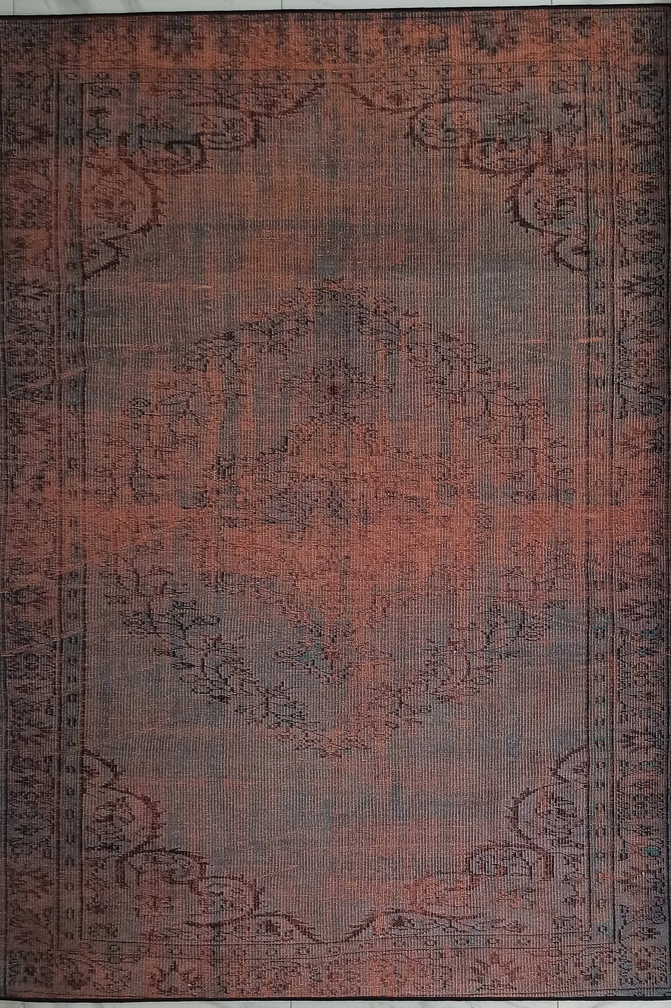 Sofya Rug Oriental Orange Dark Gray Rug