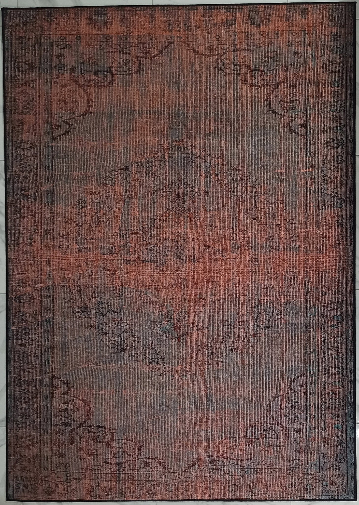 Sofya Rug Oriental Orange Dark Gray Rug