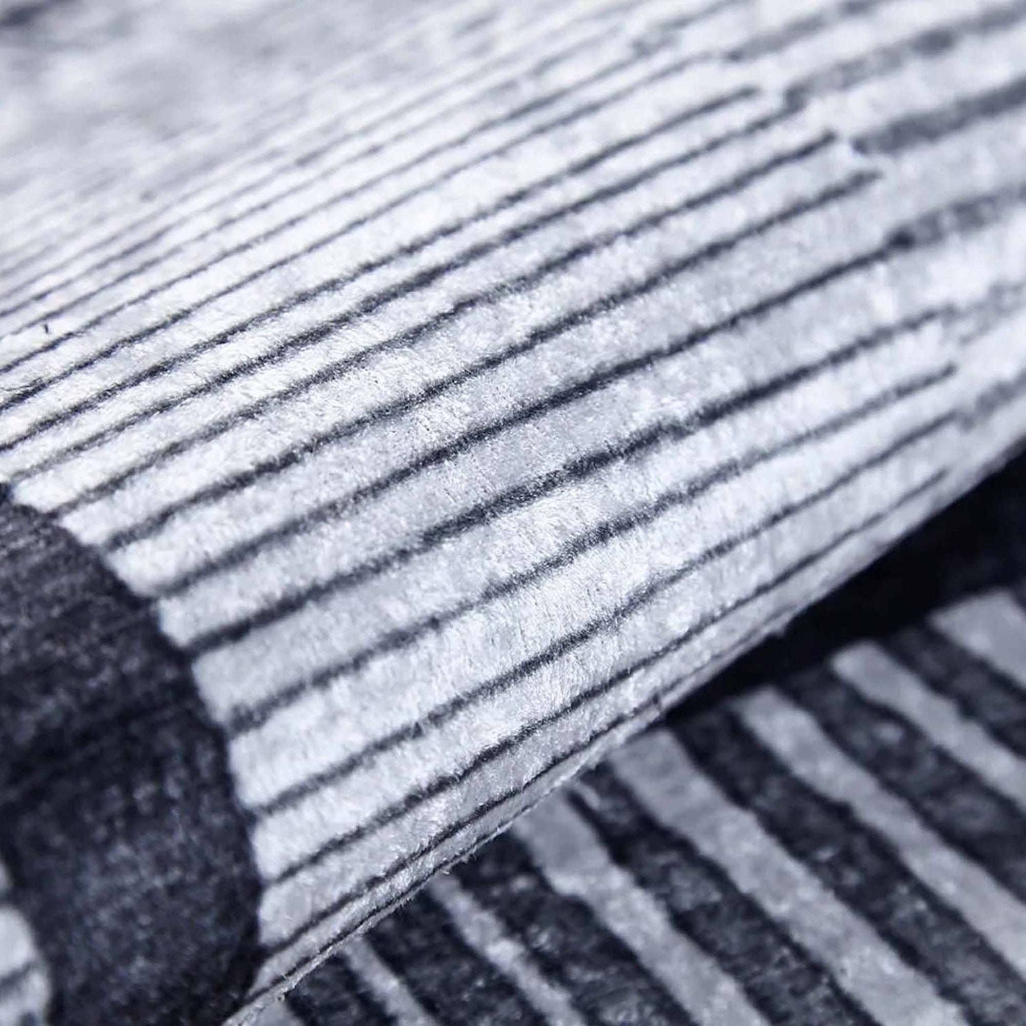 Solla Solid Beige Gray Rug Striped Border Rug