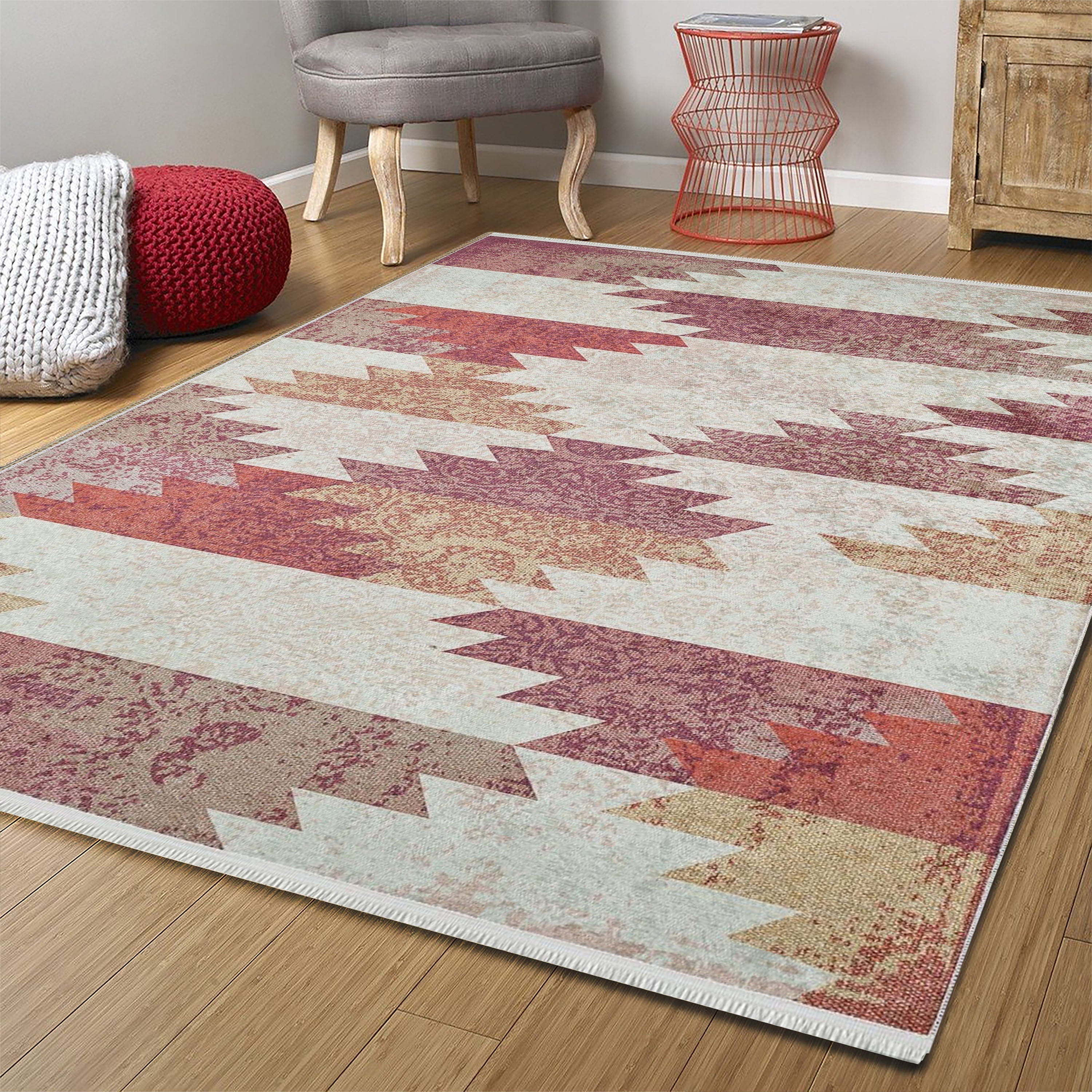 Souka Southwestern Kilim Pastel Beige Orange Rug