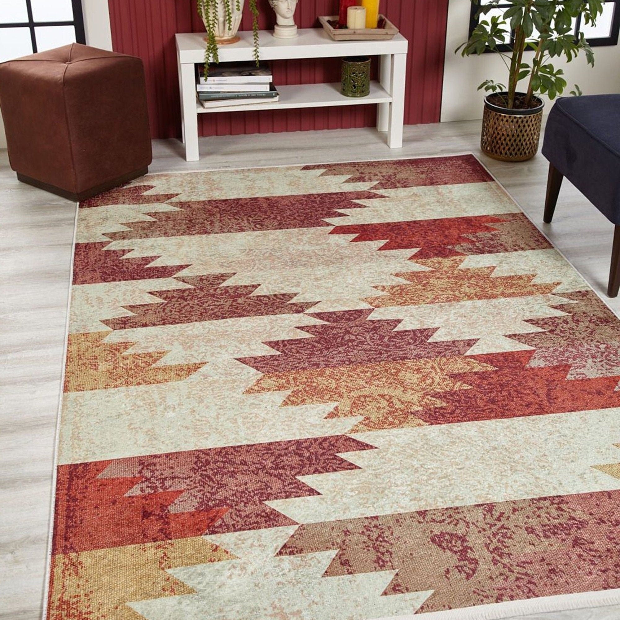 Souka Southwestern Kilim Pastel Beige Orange Rug