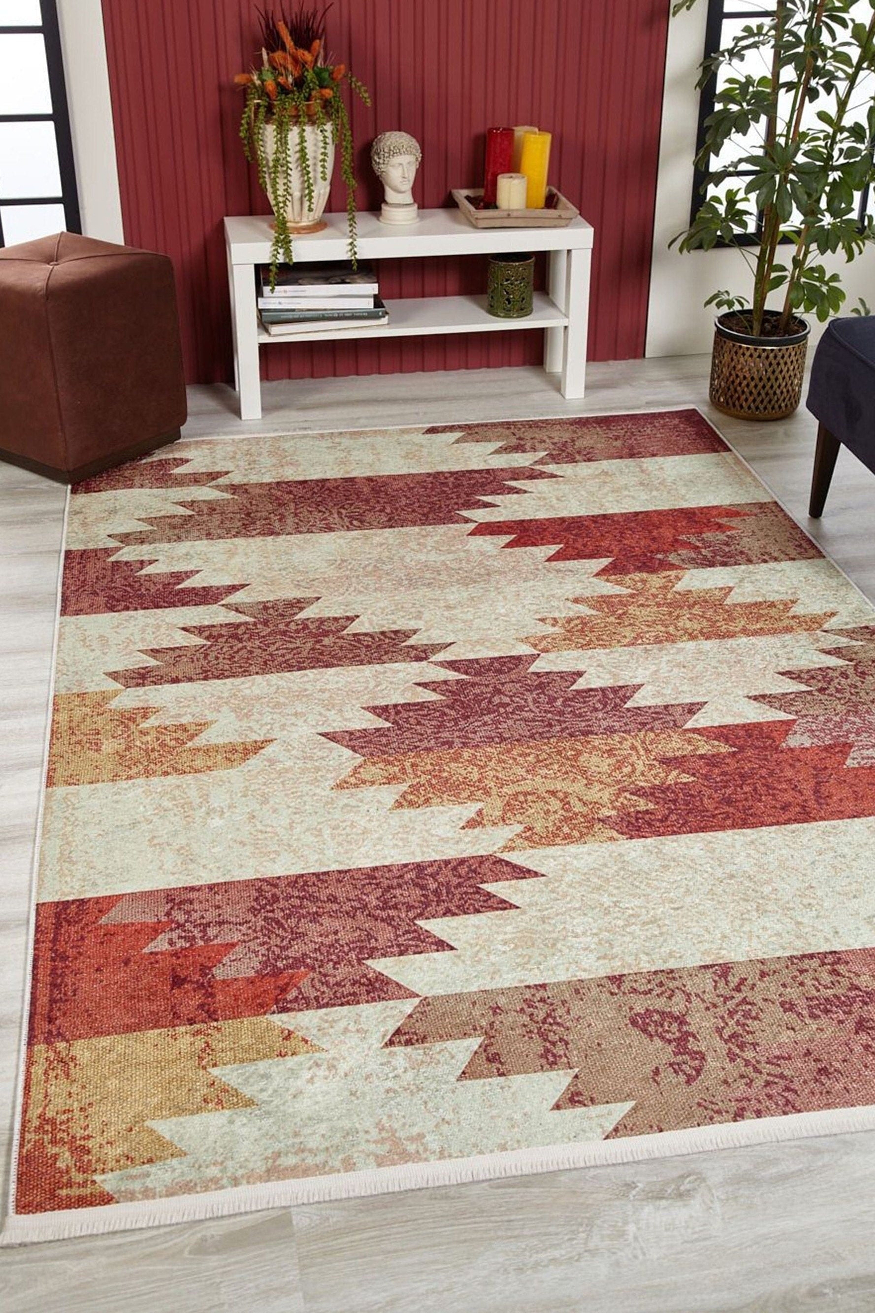Souka Southwestern Kilim Pastel Beige Orange Rug