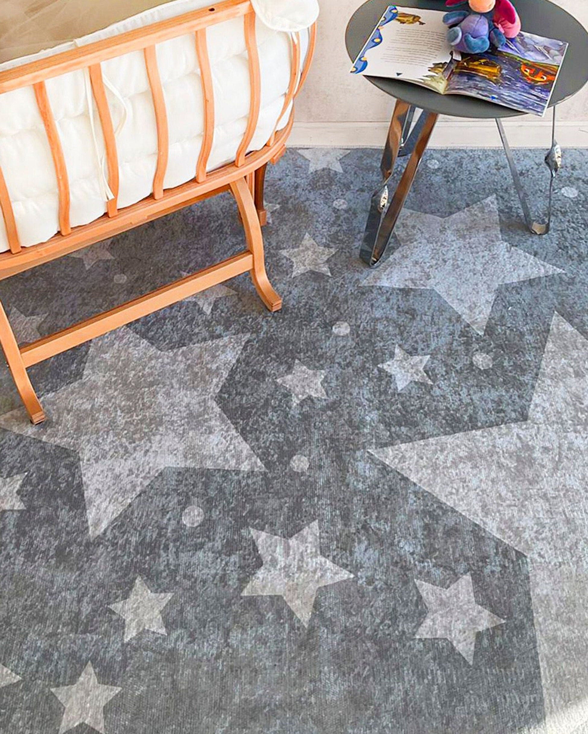 Star Rug Gray Kids Rug