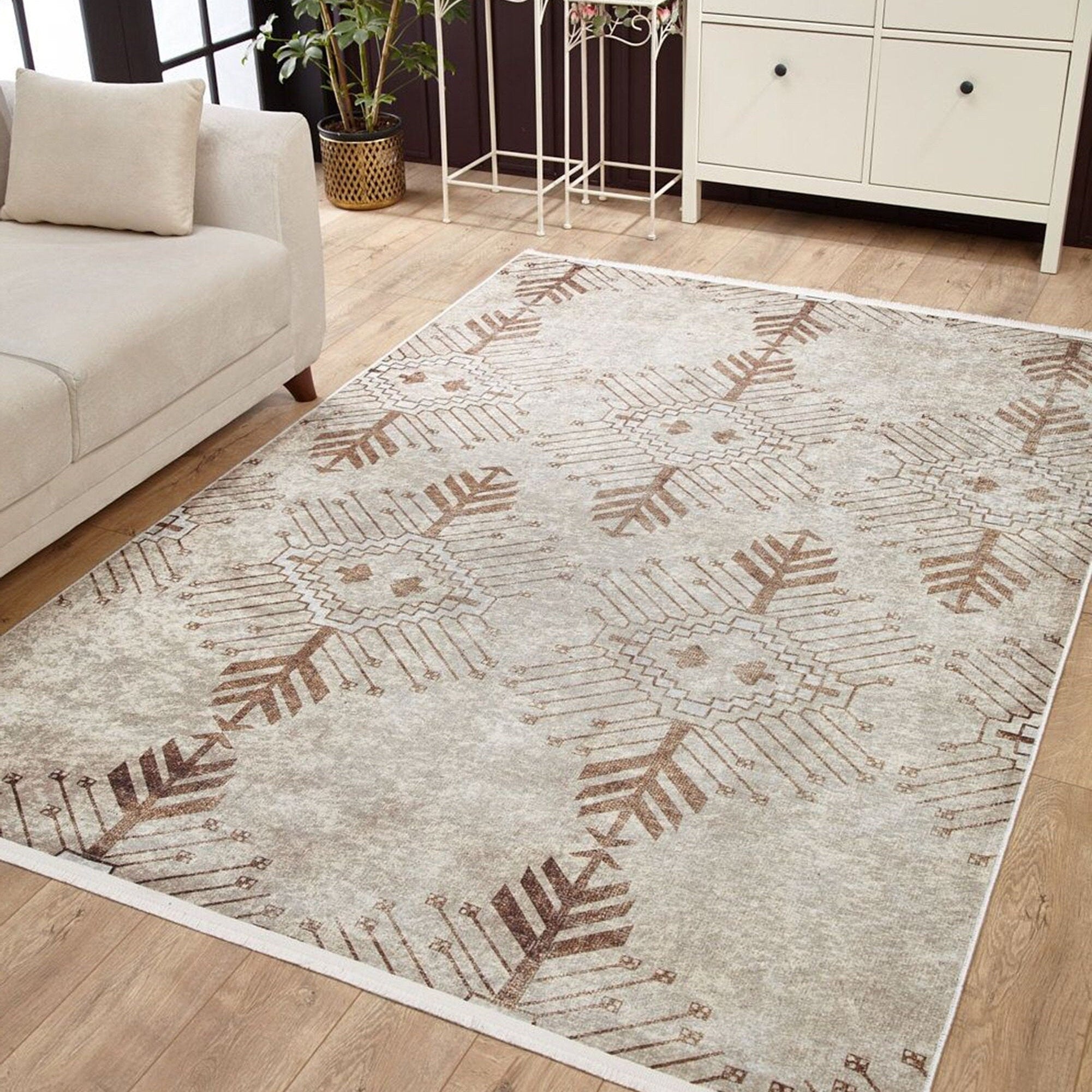 Suka Bohemian Beige Rug