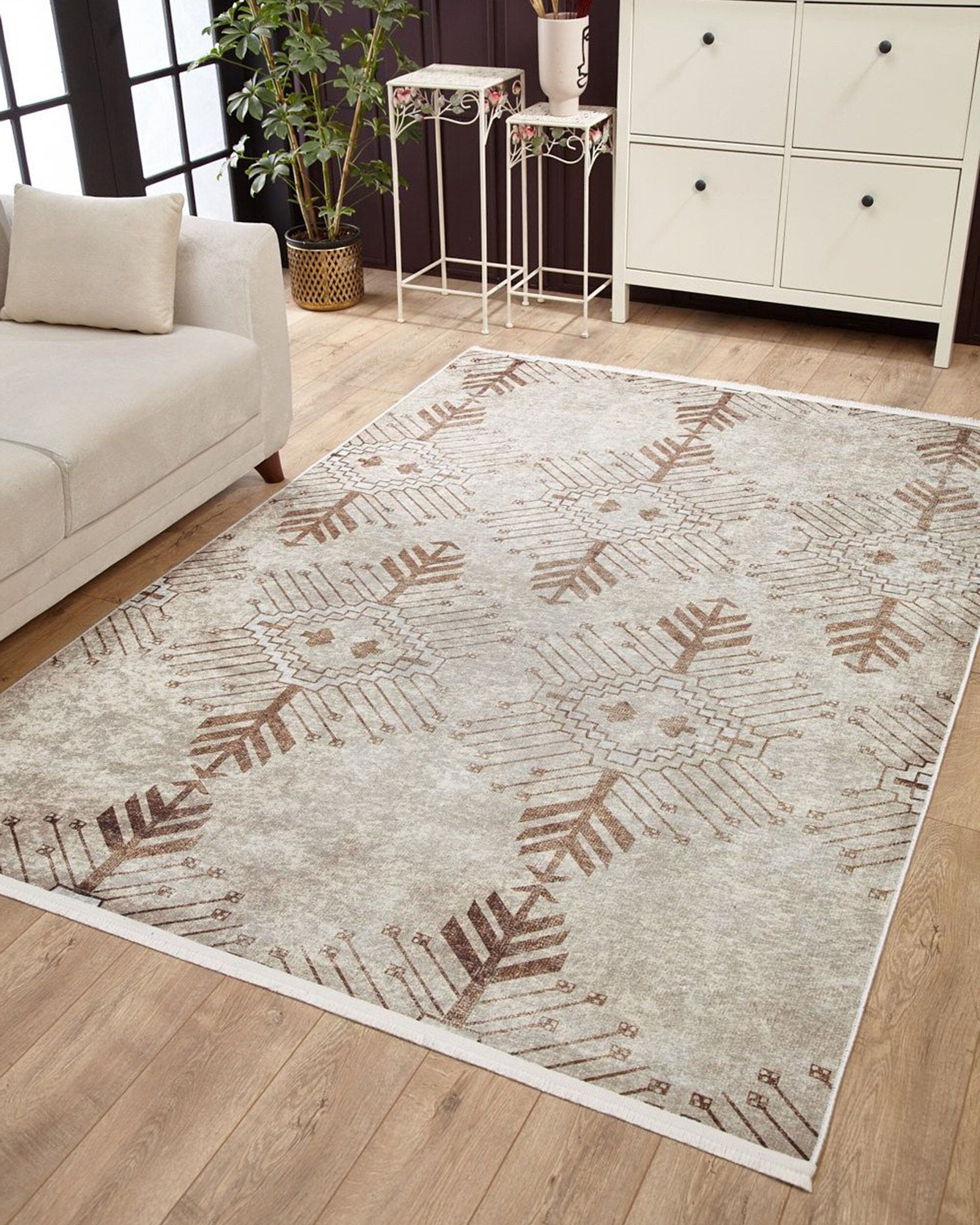 Suka Bohemian Beige Rug