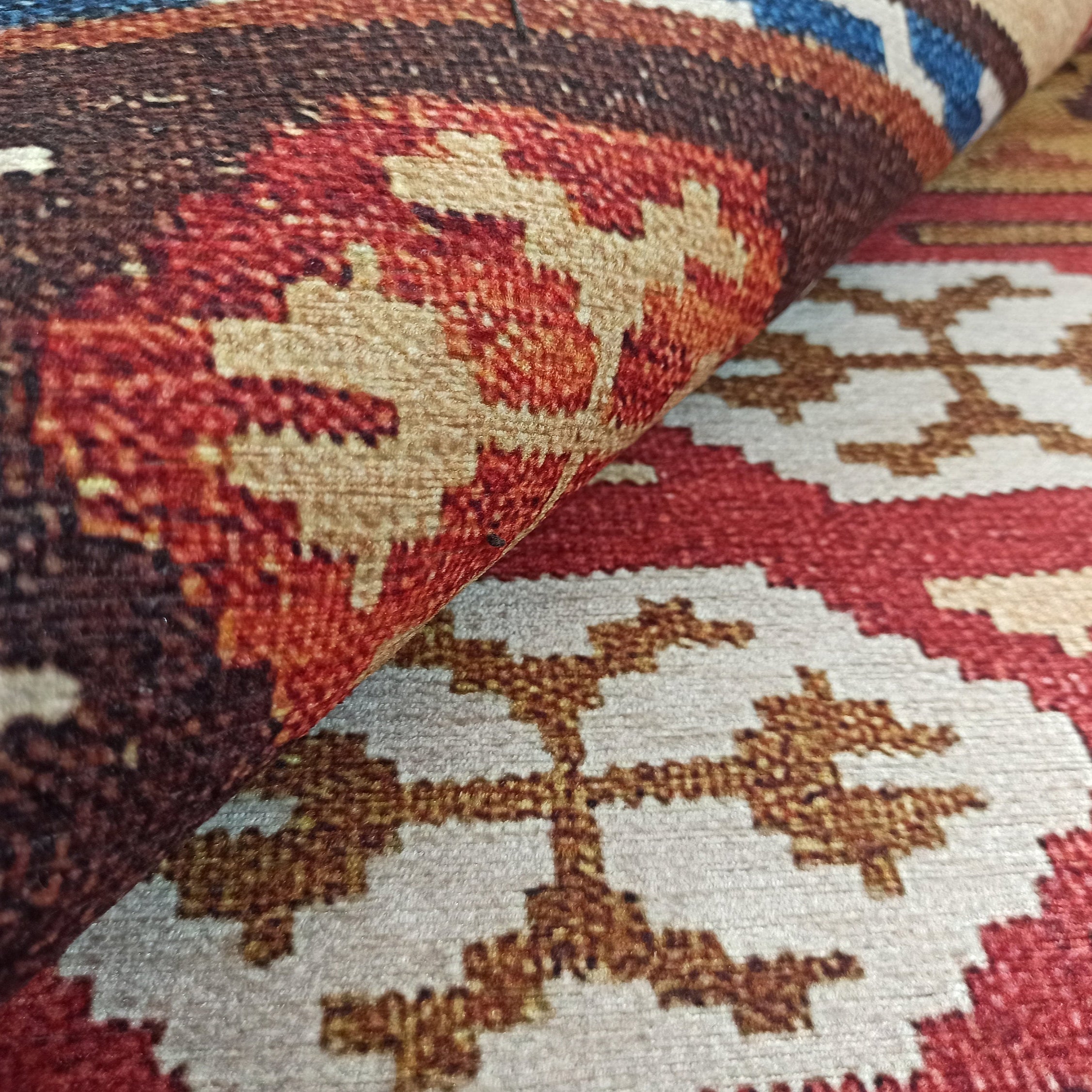 Suna Turkish Kilim Pastel Coral Red Rug