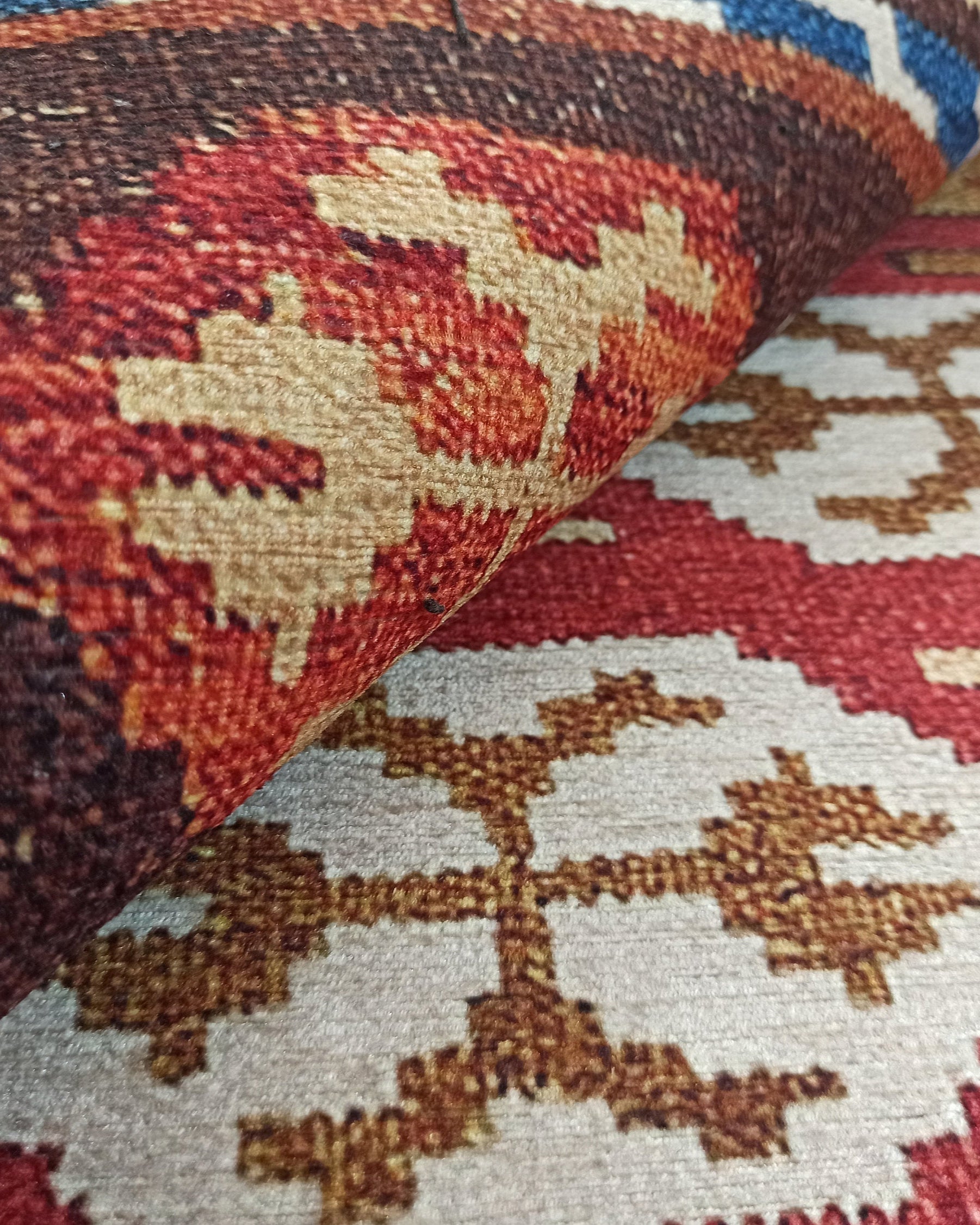 Suna Turkish Kilim Pastel Coral Red Rug