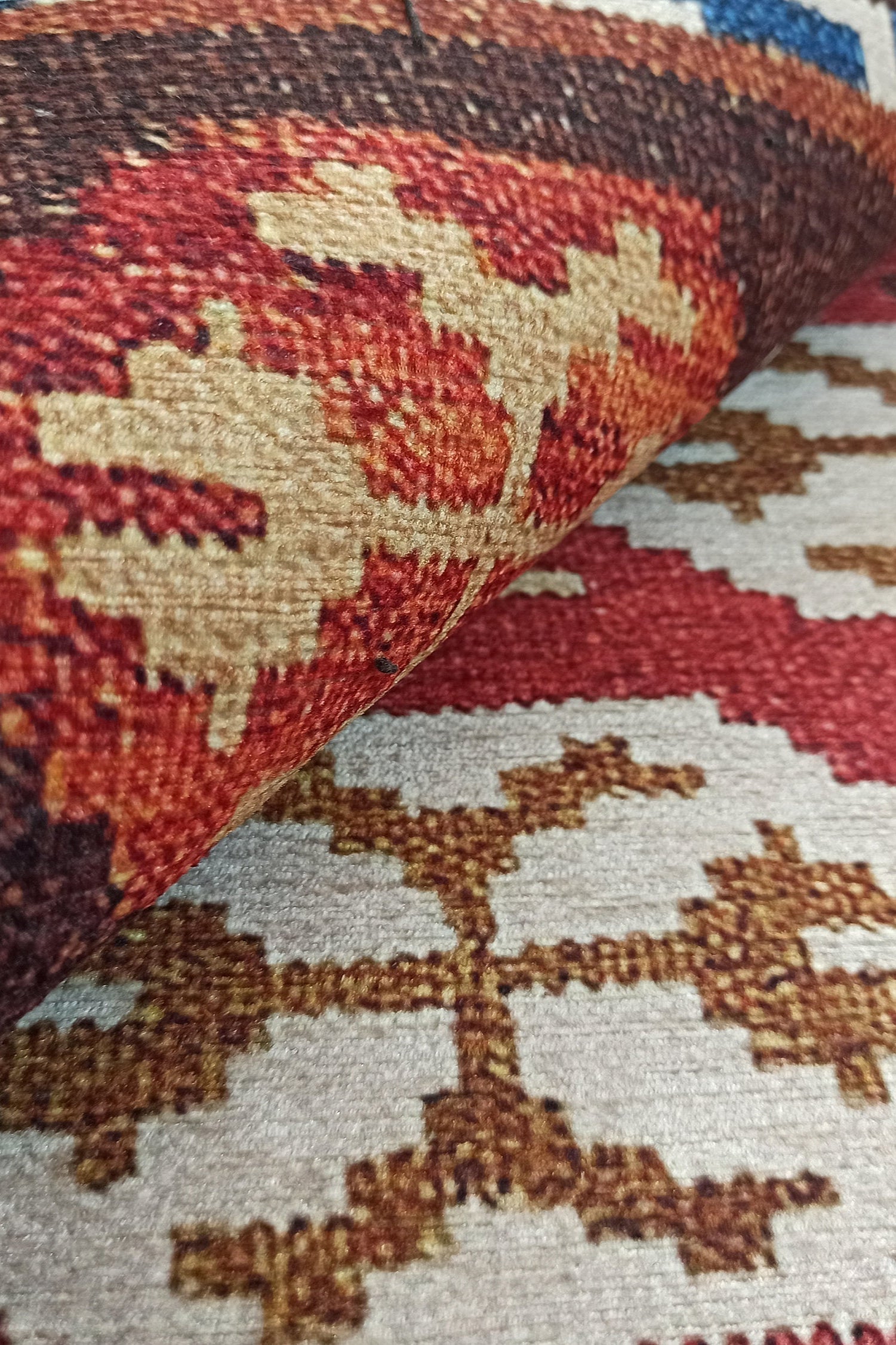 Suna Turkish Kilim Pastel Coral Red Rug