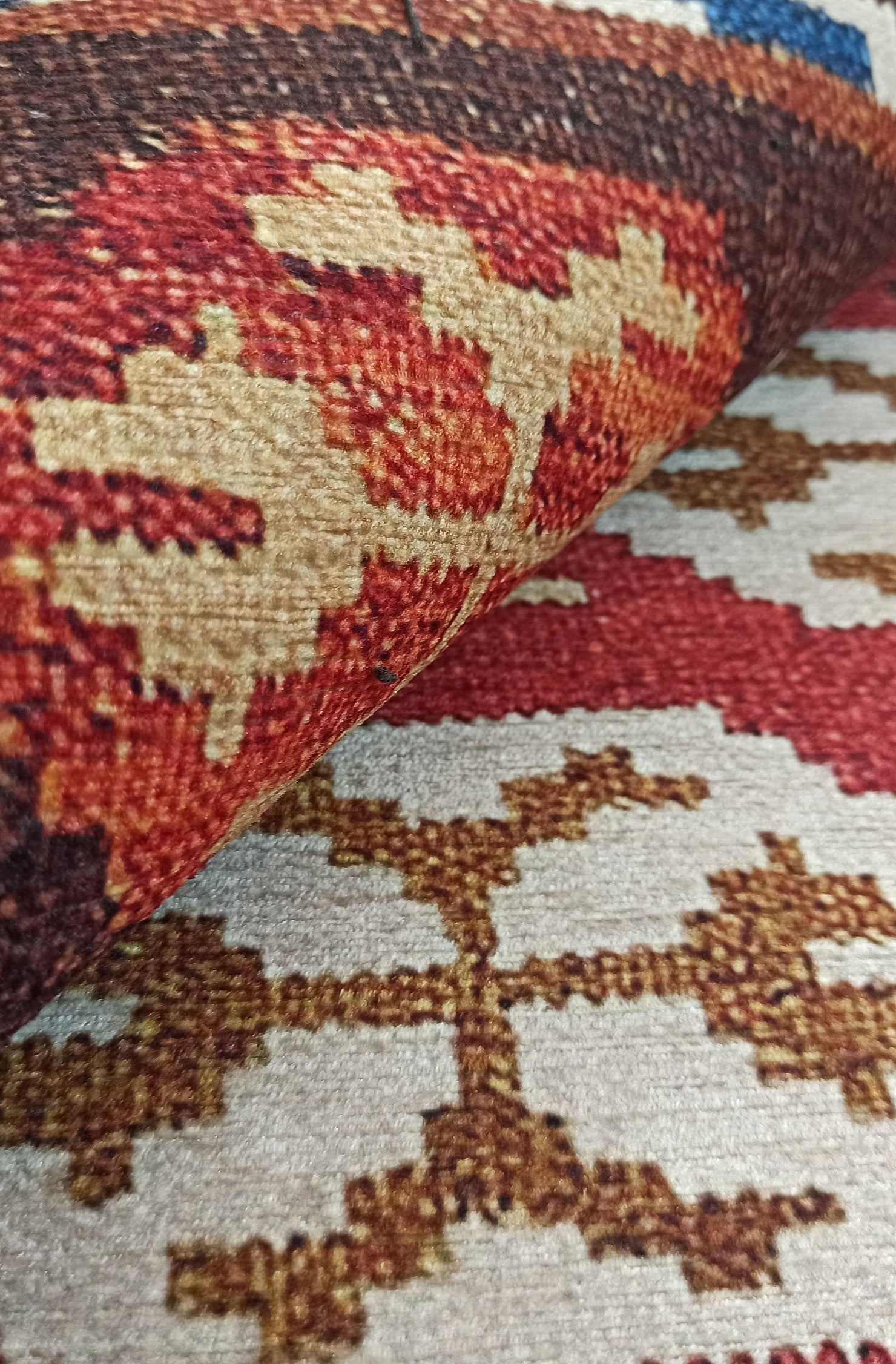 Suna Turkish Kilim Pastel Coral Red Rug