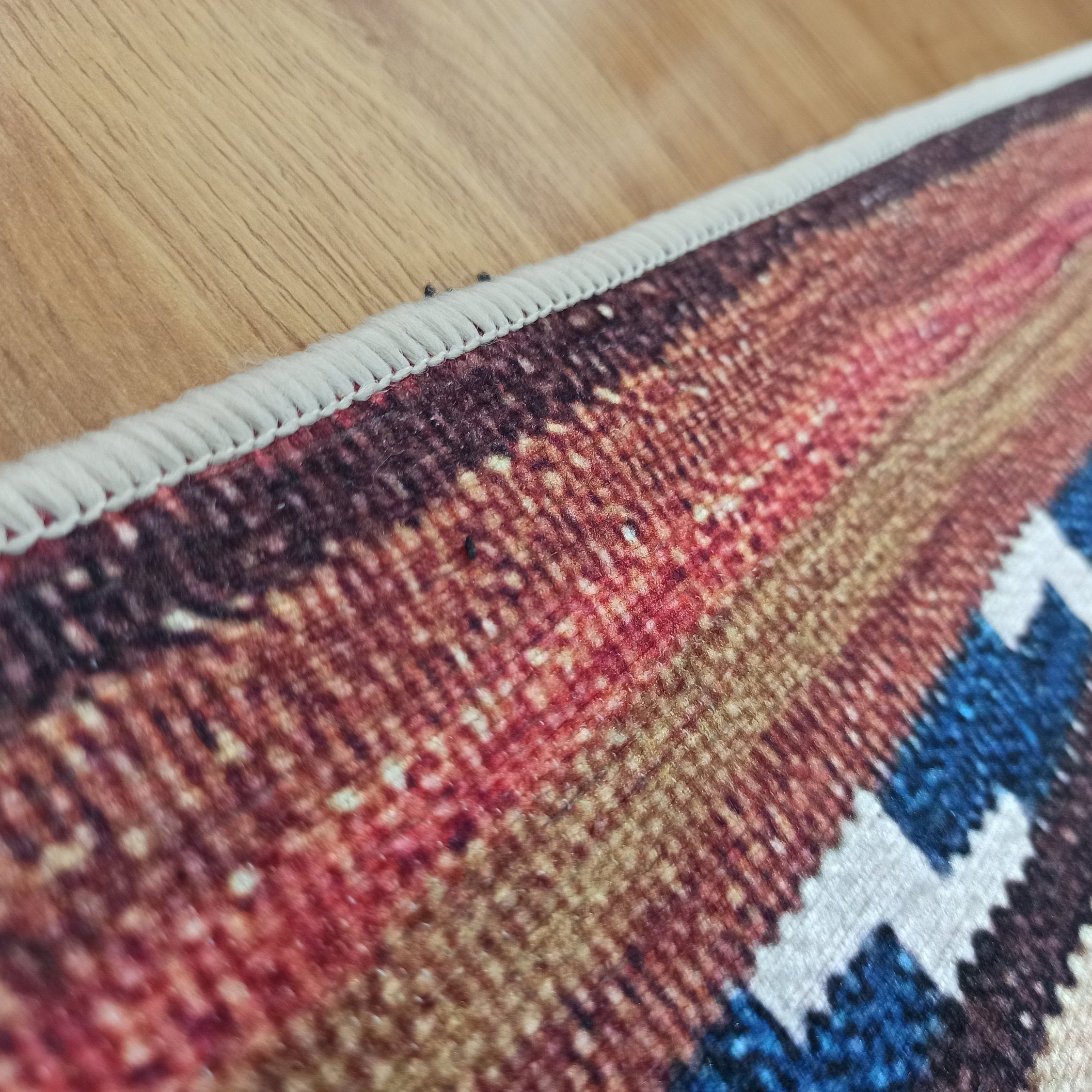 Suna Turkish Kilim Pastel Coral Red Rug