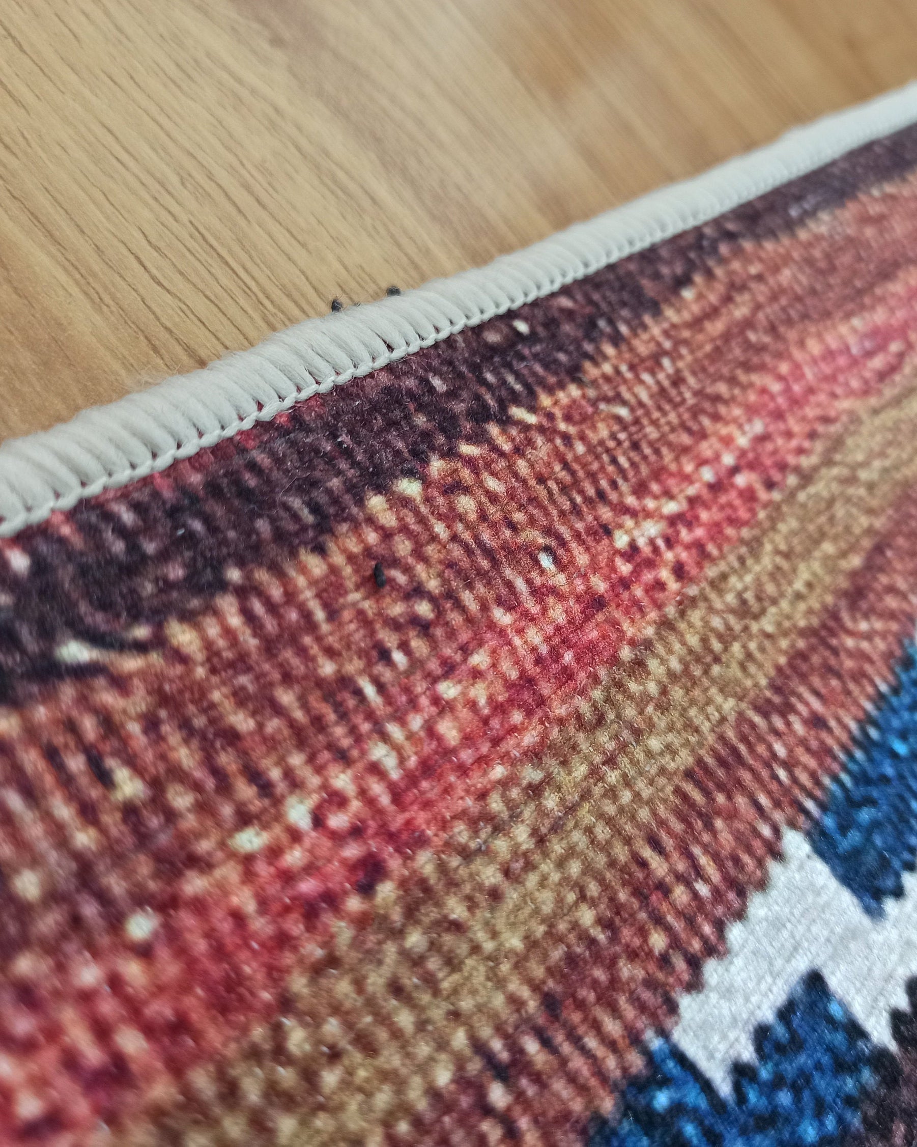 Suna Turkish Kilim Pastel Coral Red Rug