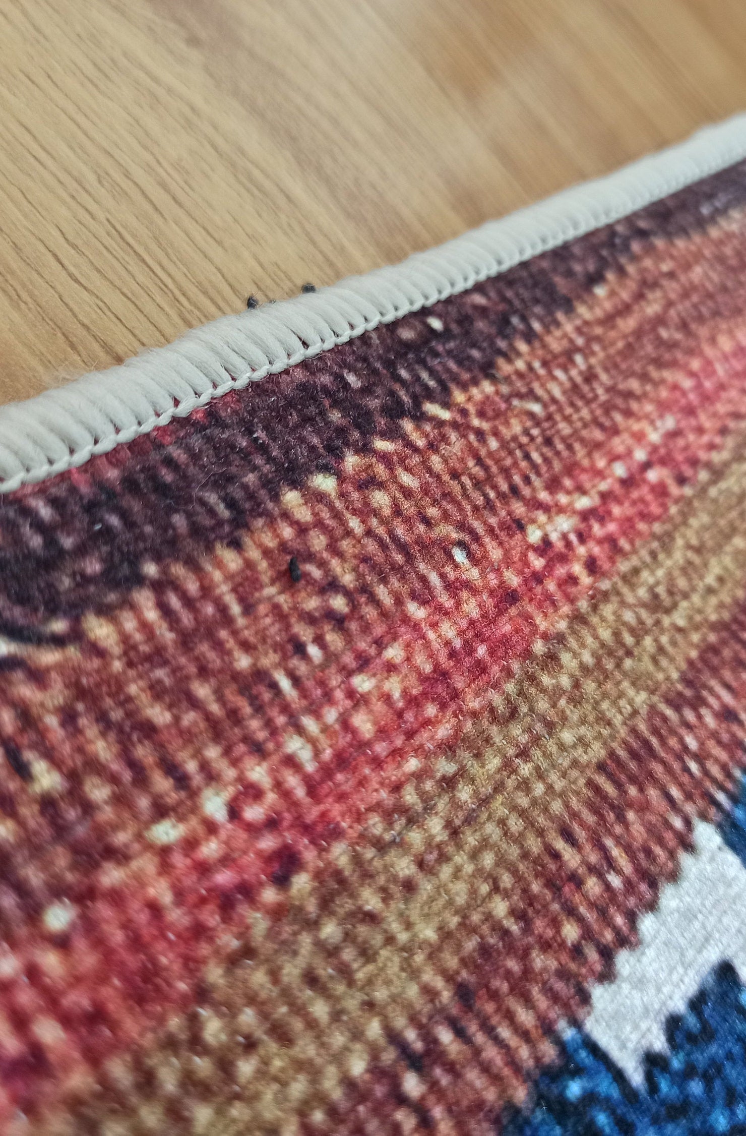 Suna Turkish Kilim Pastel Coral Red Rug