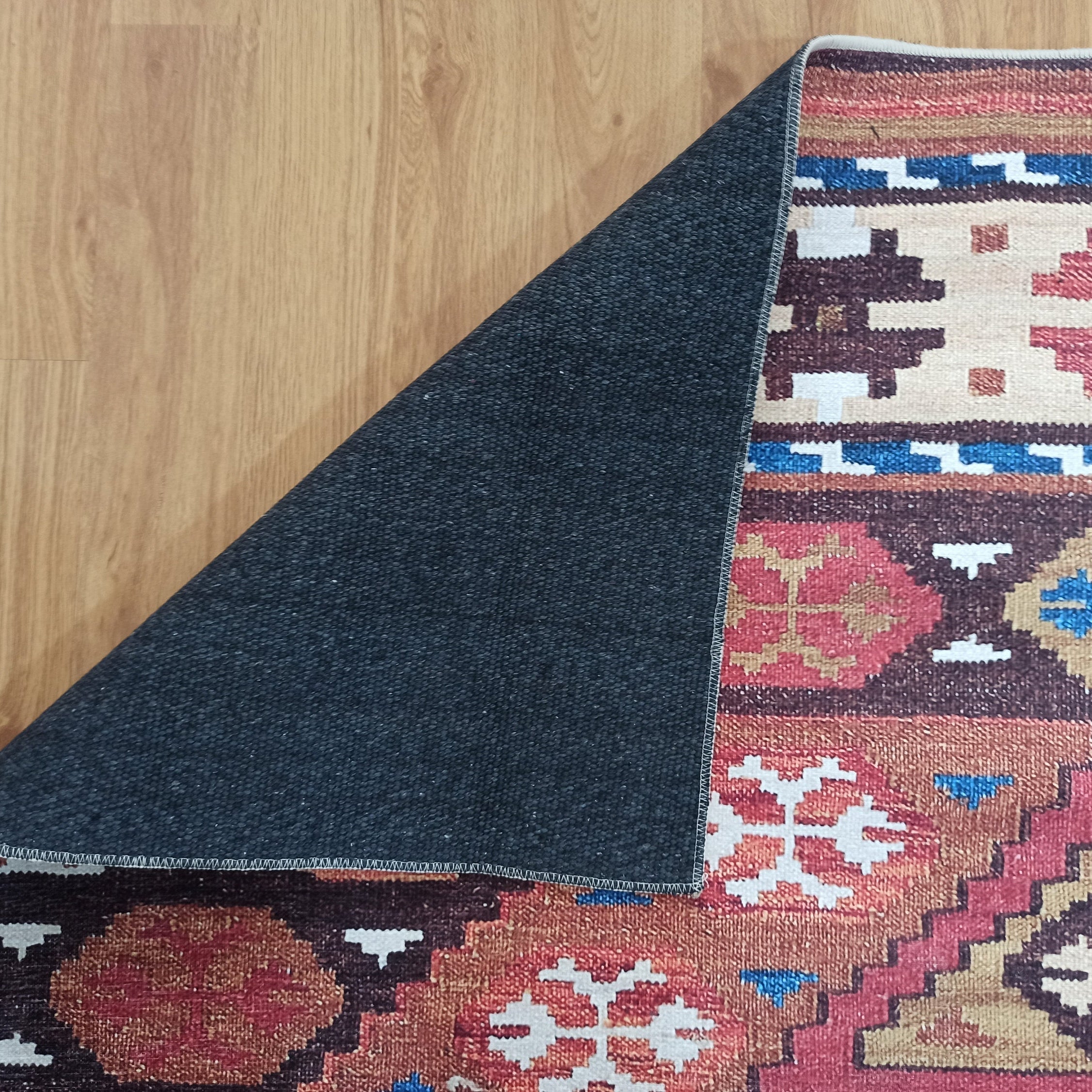 Suna Turkish Kilim Pastel Coral Red Rug