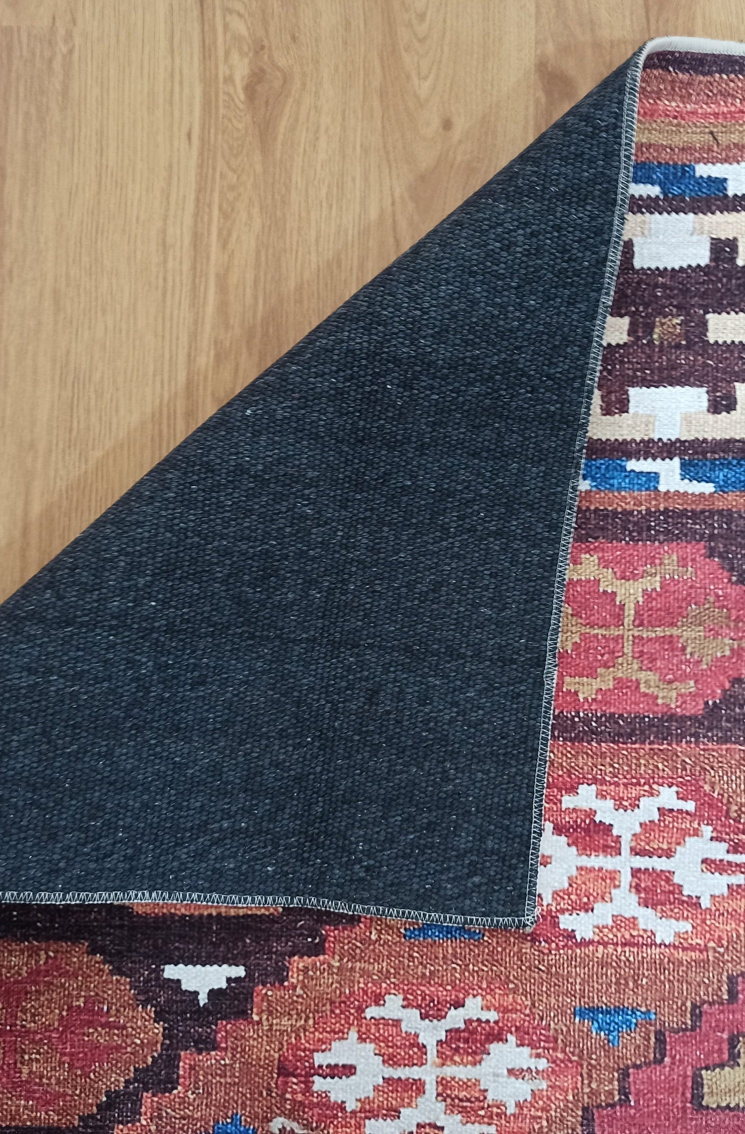 Suna Turkish Kilim Pastel Coral Red Rug