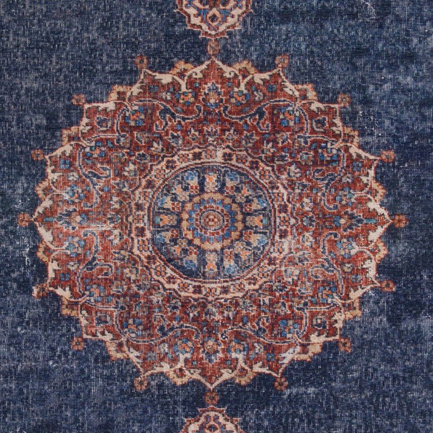 Tabri Rug Oriental Navy Blue Red Rug