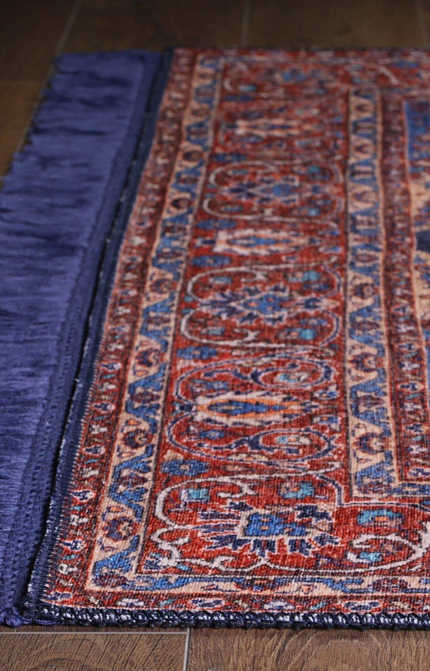 Tabri Rug Oriental Navy Blue Red Rug