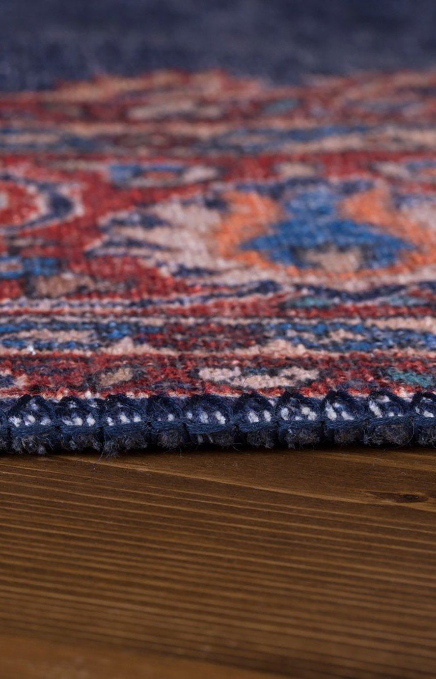 Tabri Rug Oriental Navy Blue Red Rug