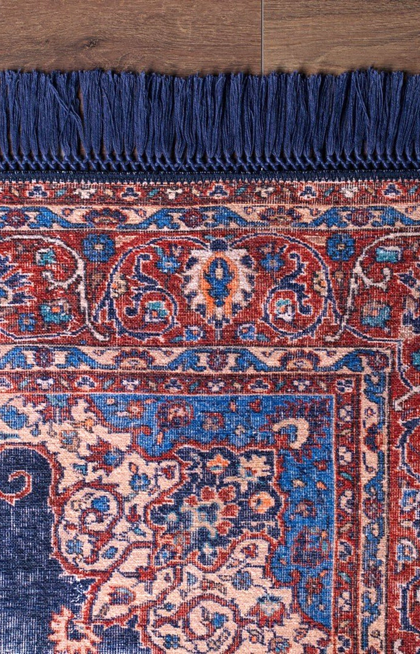 Tabri Rug Oriental Navy Blue Red Rug