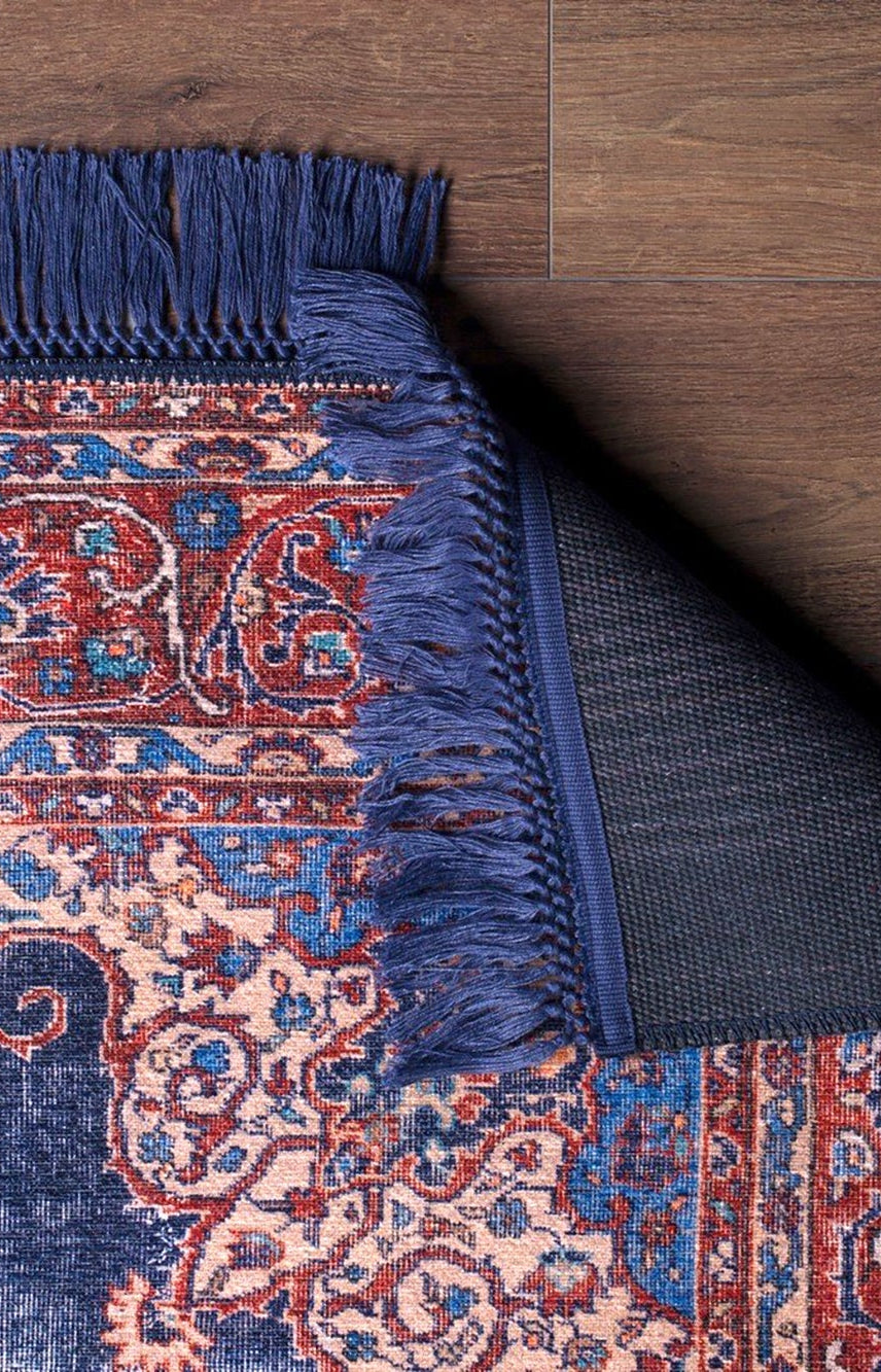 Tabri Rug Oriental Navy Blue Red Rug