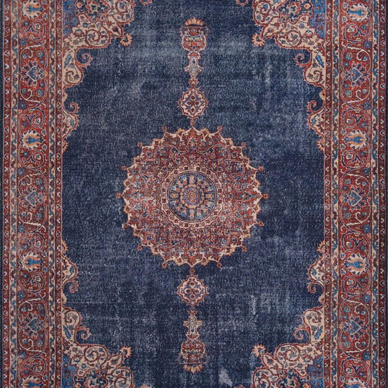Tabri Rug Oriental Navy Blue Red Rug
