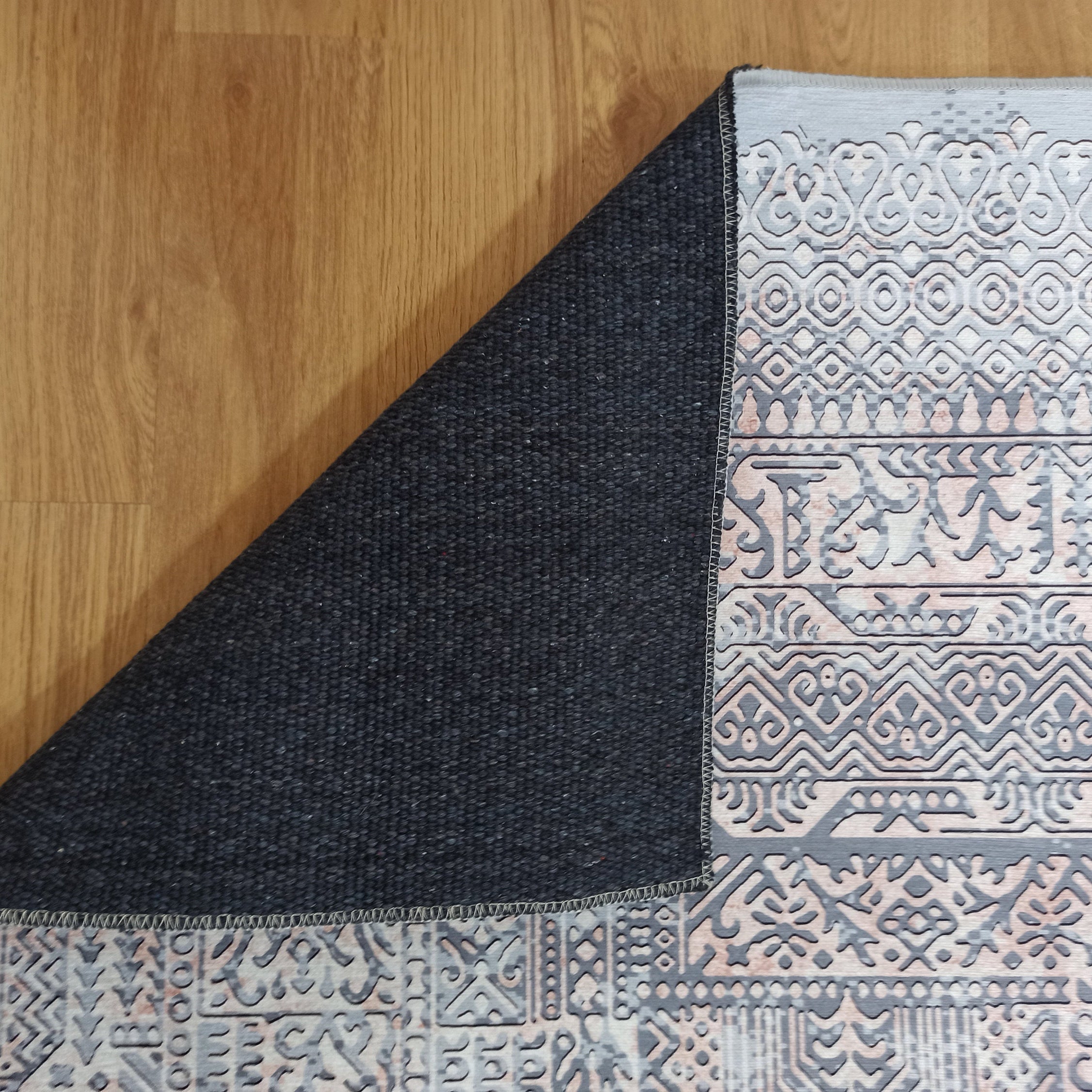 Taka Gray, White and Blush Modern Geometric Rug