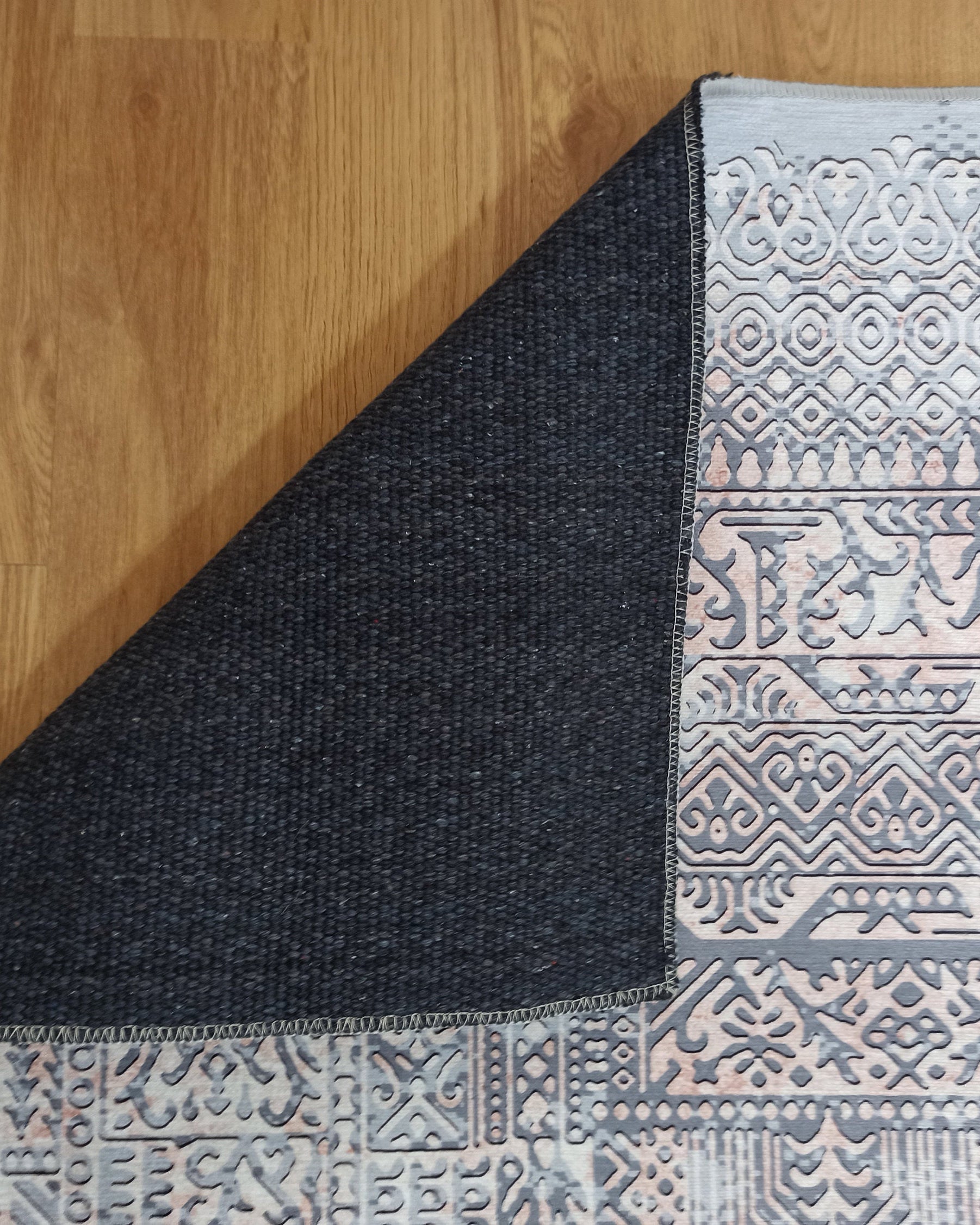 Taka Gray, White and Blush Modern Geometric Rug