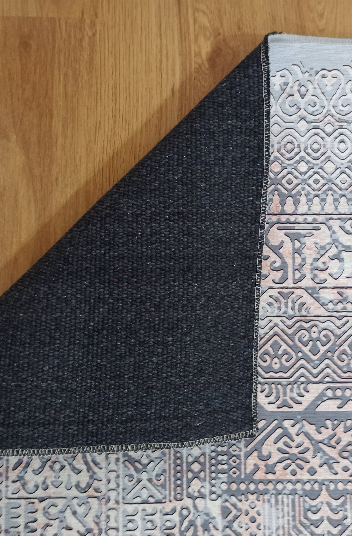 Taka Gray, White and Blush Modern Geometric Rug