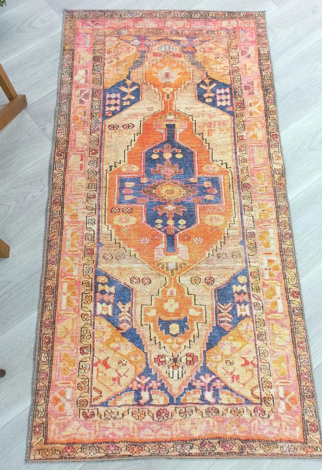 Talma Turkish Yellow Orange Pink Rug