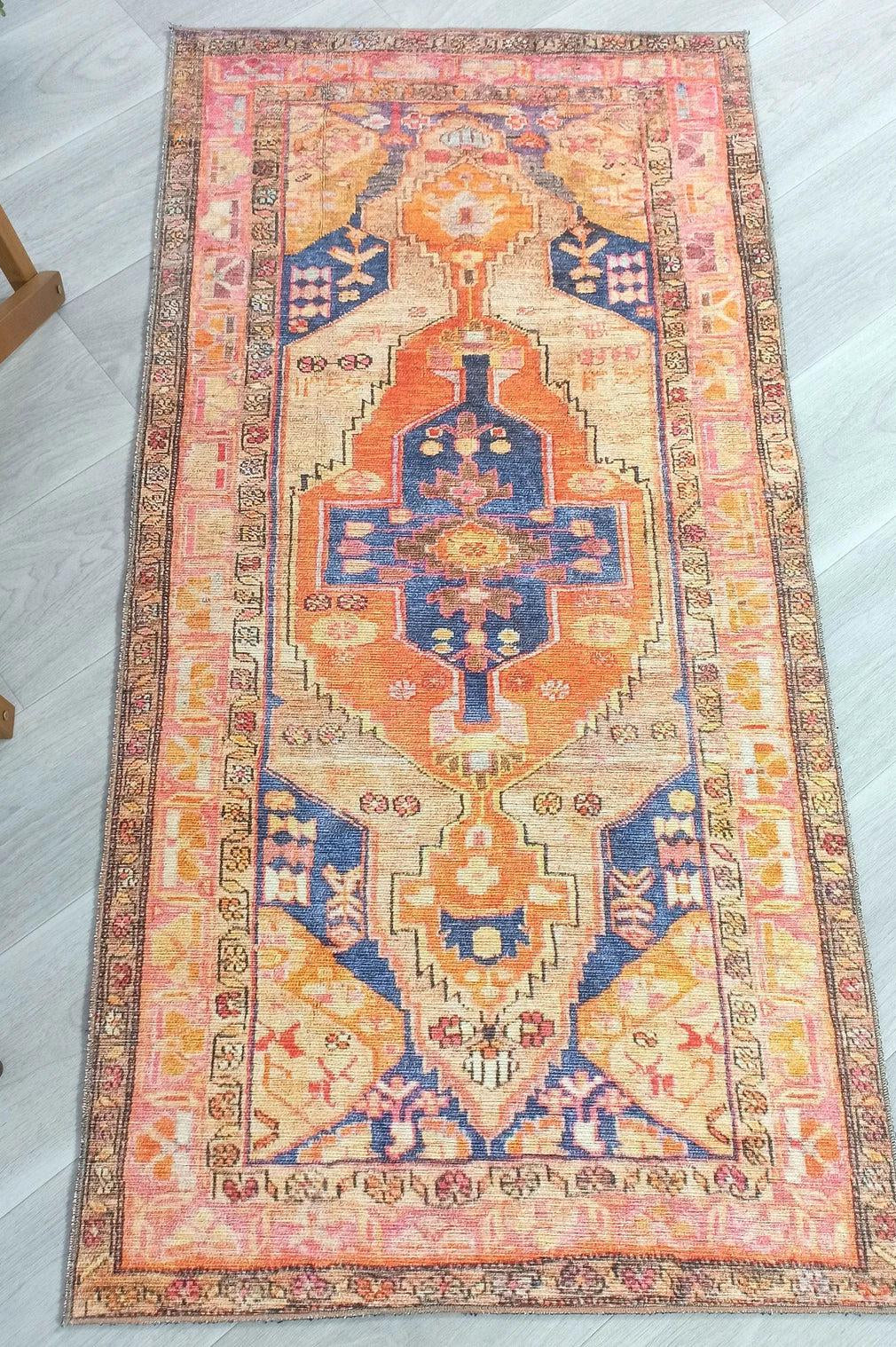 Talma Turkish Yellow Orange Pink Rug