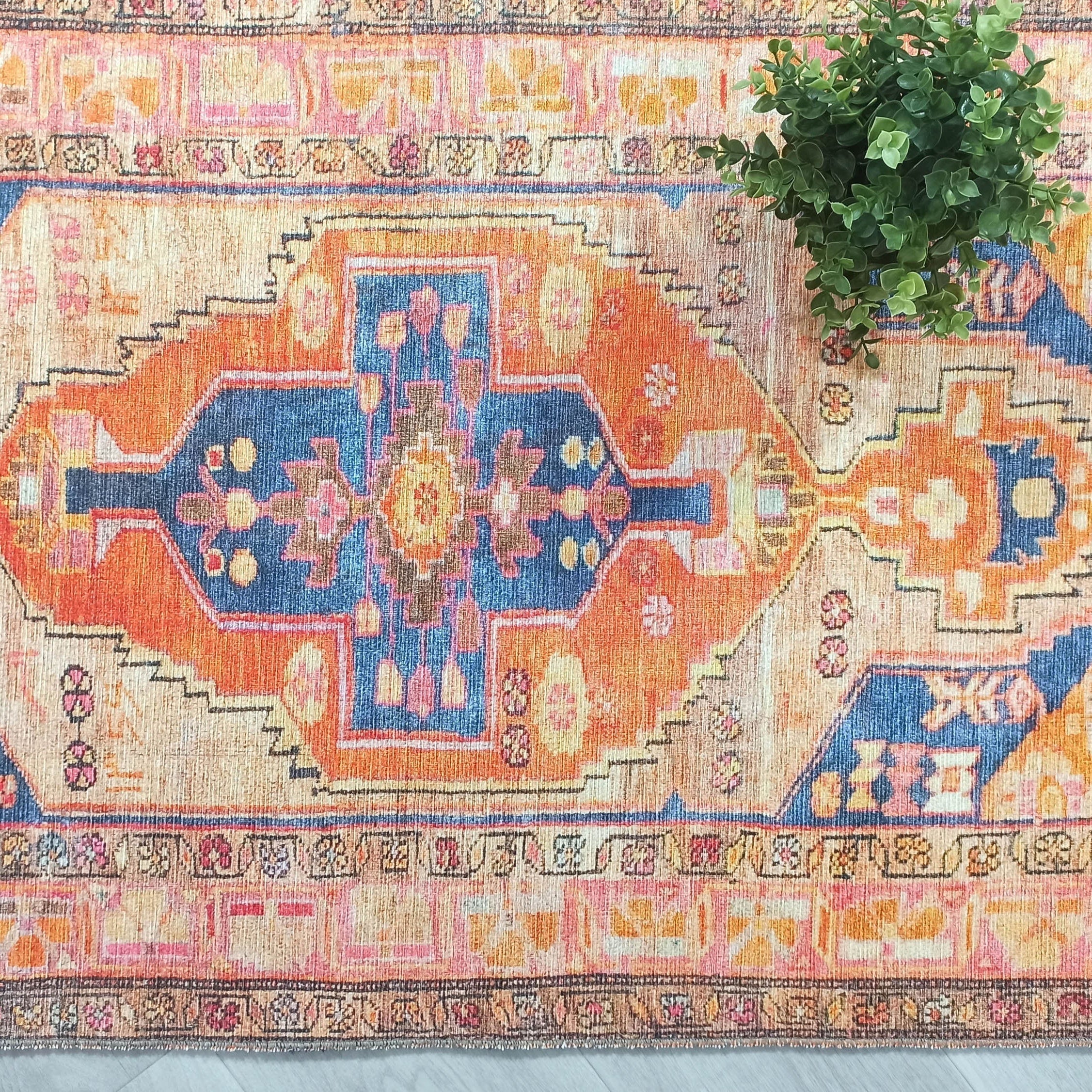 Talma Turkish Yellow Orange Pink Rug