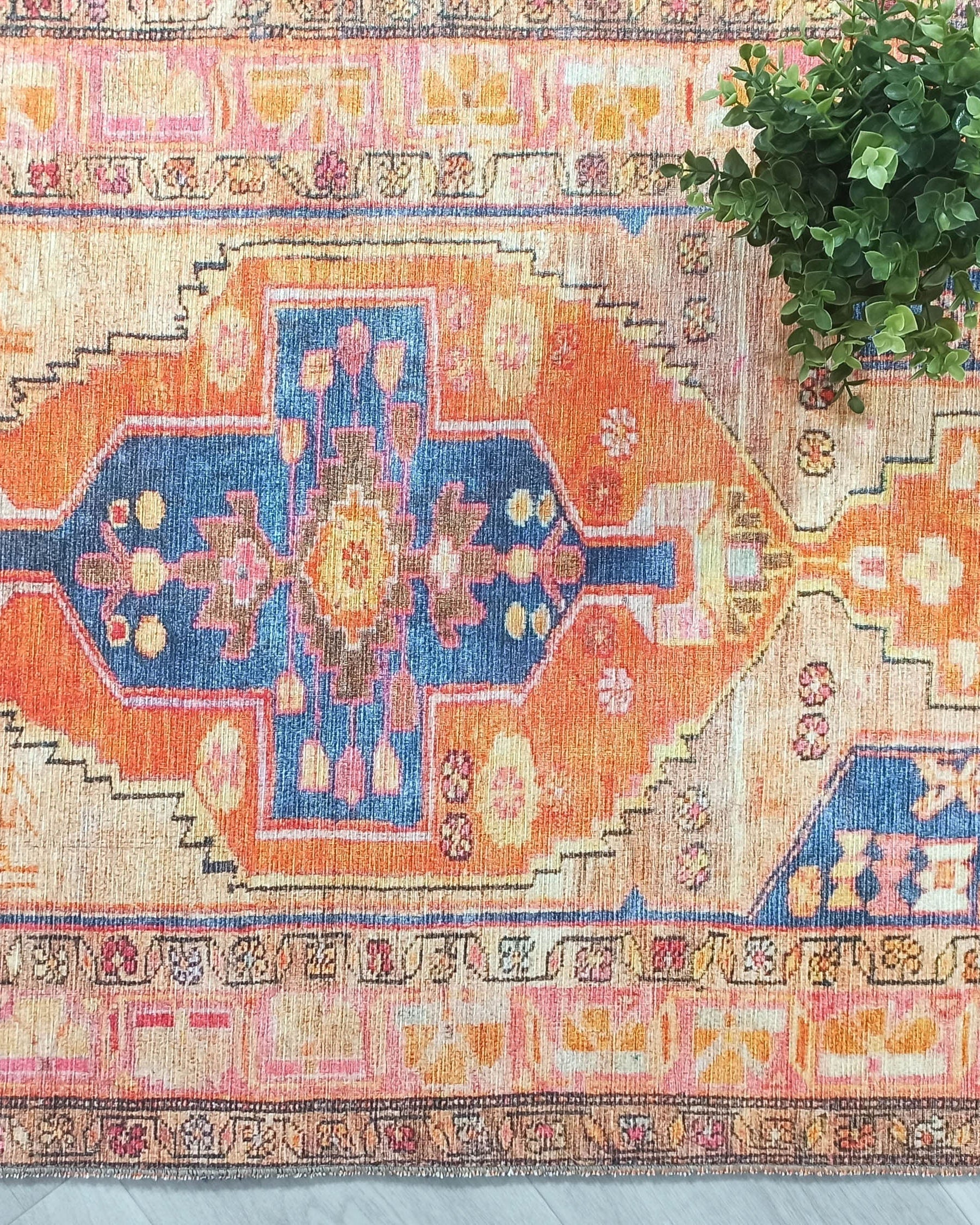 Talma Turkish Yellow Orange Pink Rug