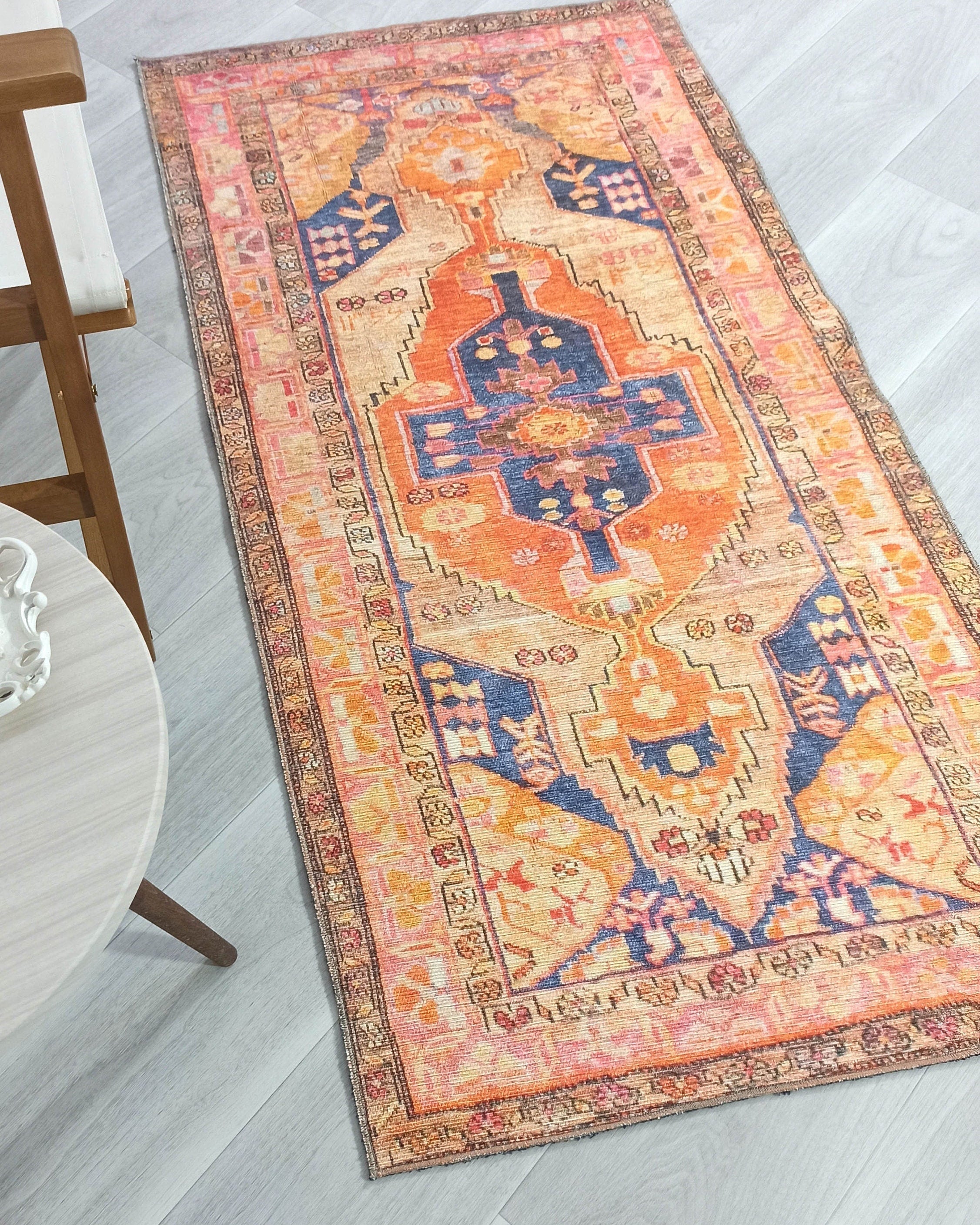 Talma Turkish Yellow Orange Pink Rug