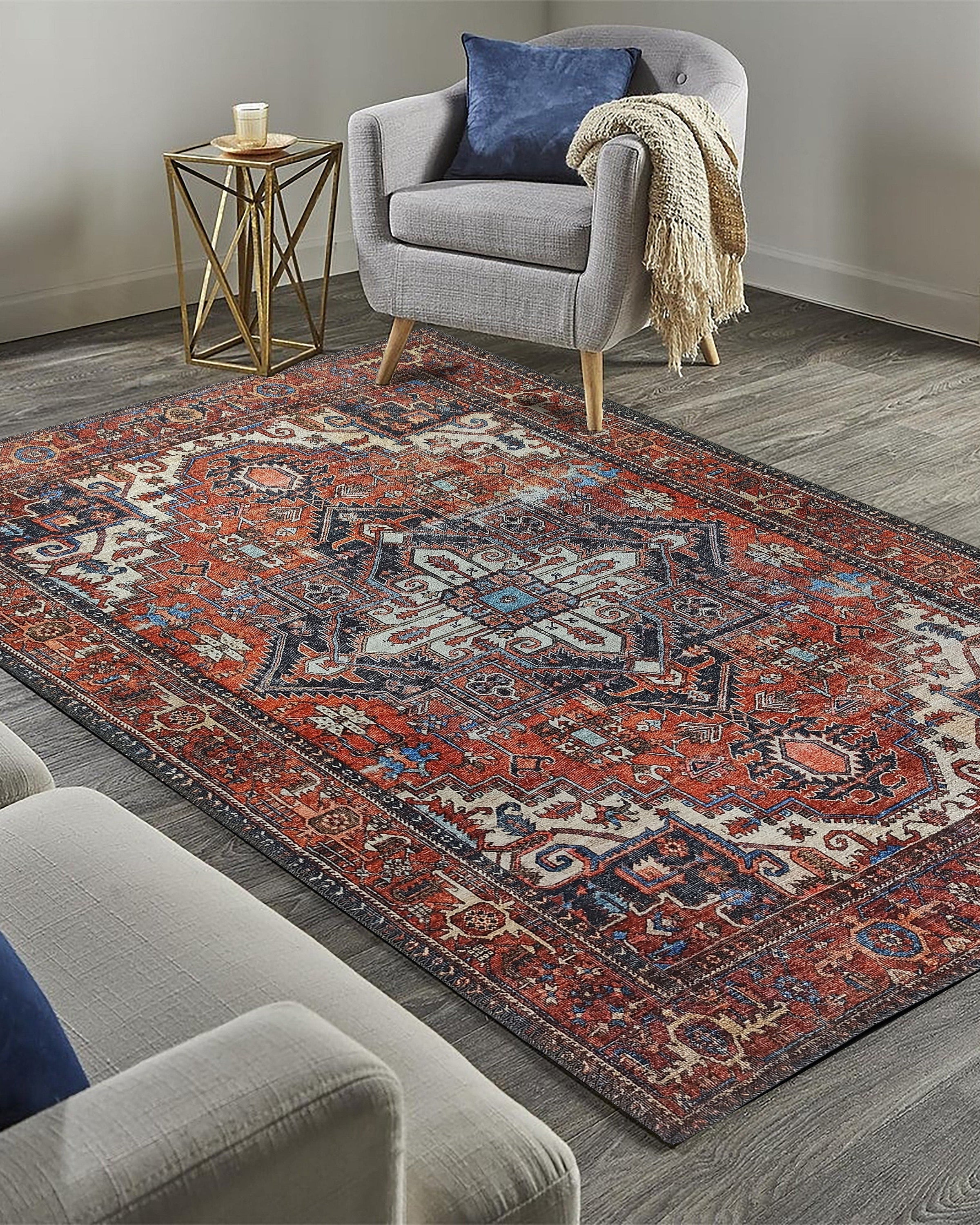 Talya Rug Terracotta Brunt Orange Persian Rug