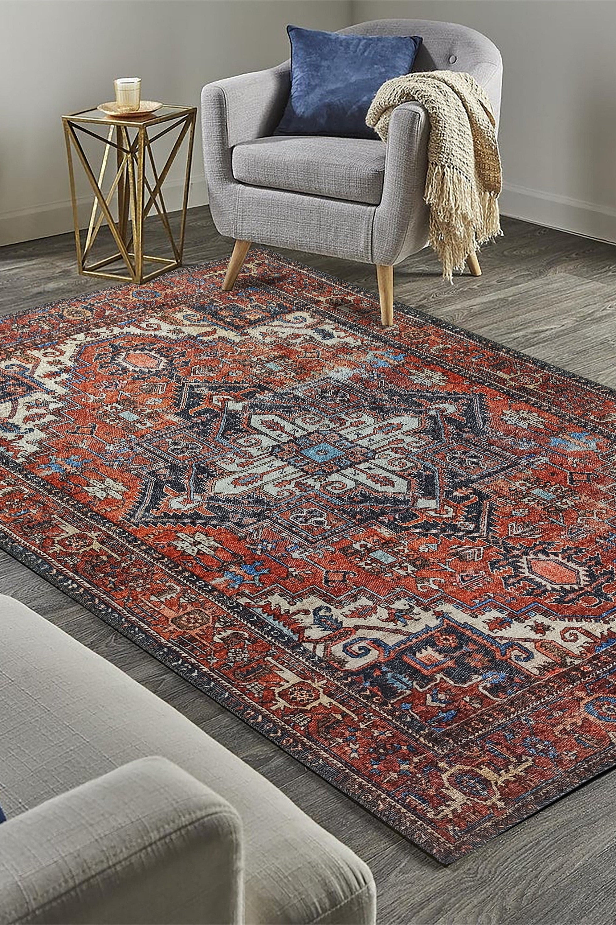Talya Rug Terracotta Brunt Orange Persian Rug