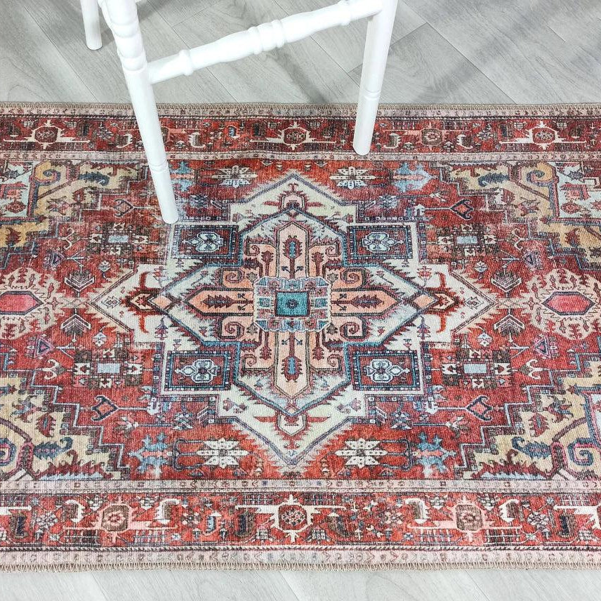 Talya1 Rug Muted Red Light Orange Persian Rug