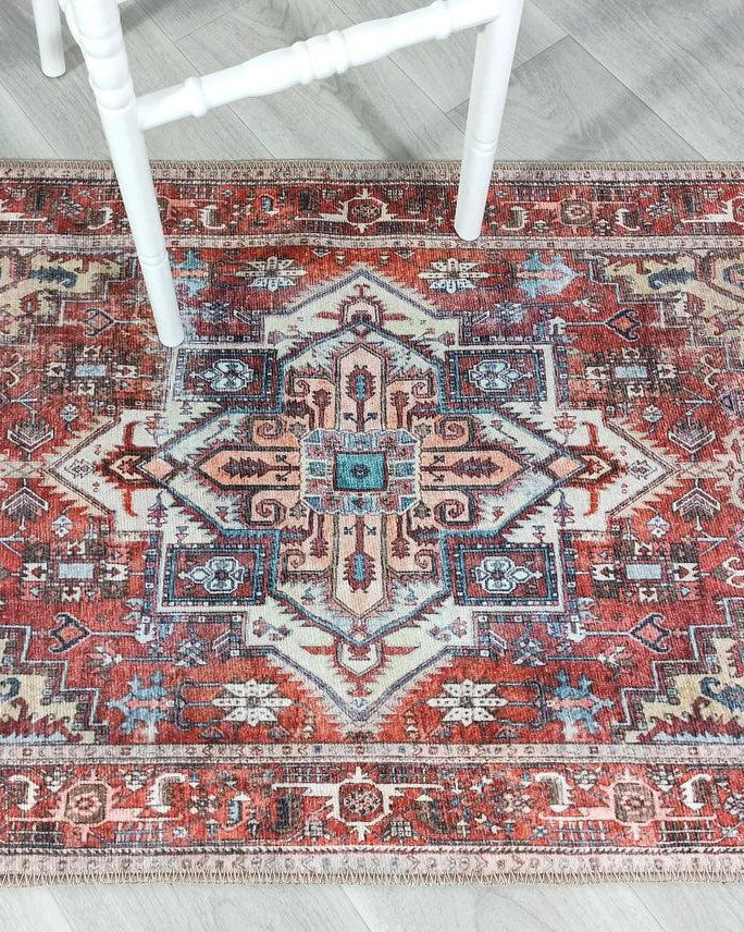 Talya1 Rug Muted Red Light Orange Persian Rug