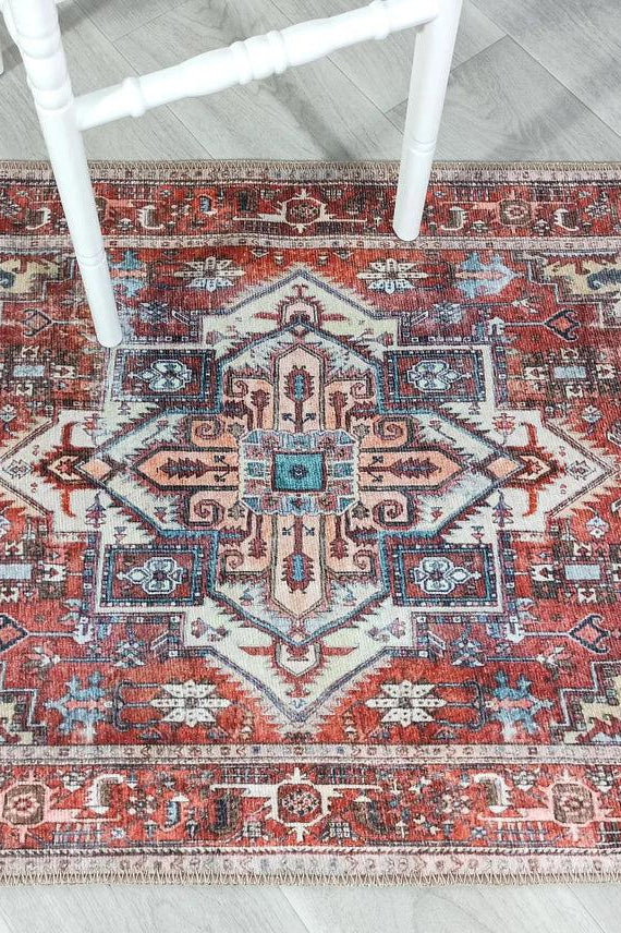 Talya1 Rug Muted Red Light Orange Persian Rug