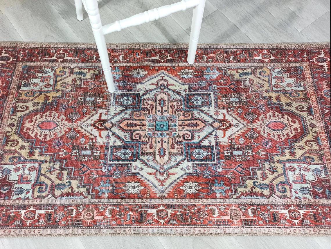 Talya1 Rug Muted Red Light Orange Persian Rug