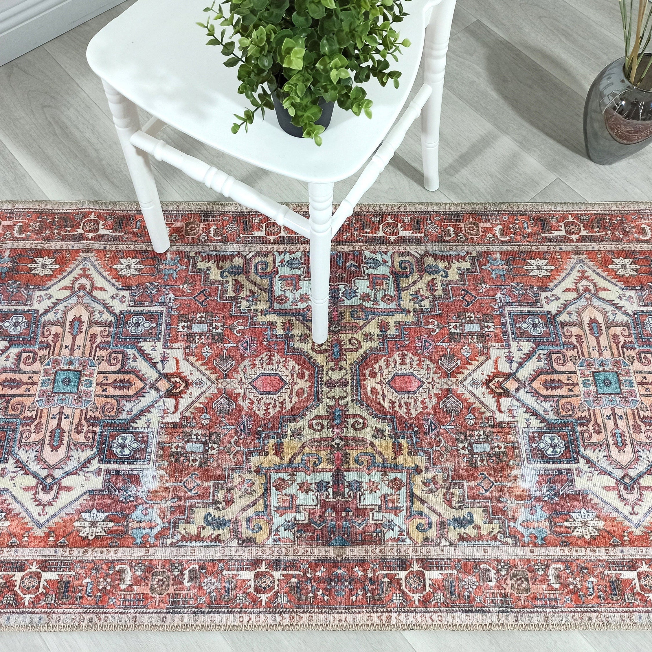 Talya1 Rug Muted Red Light Orange Persian Rug