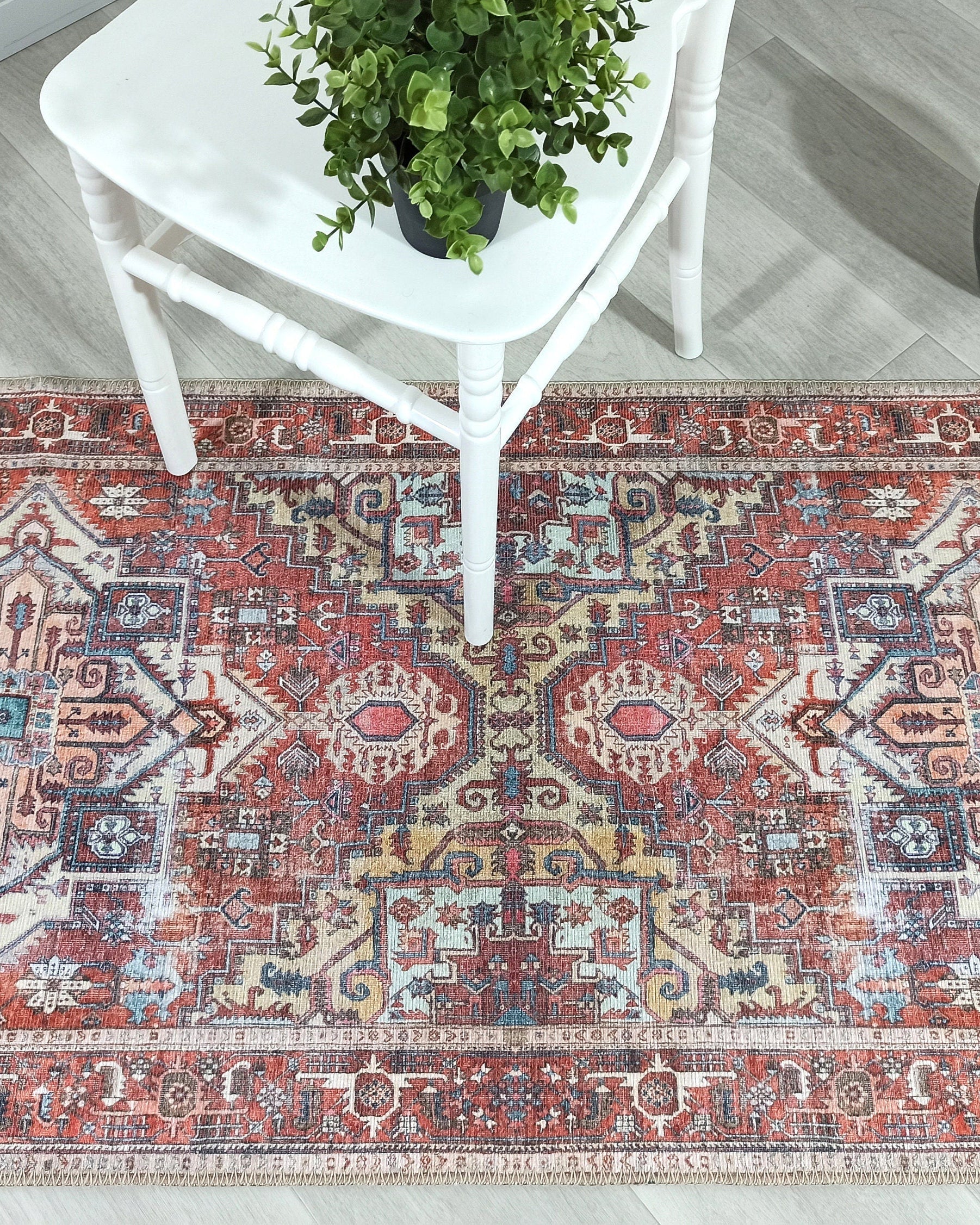 Talya1 Rug Muted Red Light Orange Persian Rug