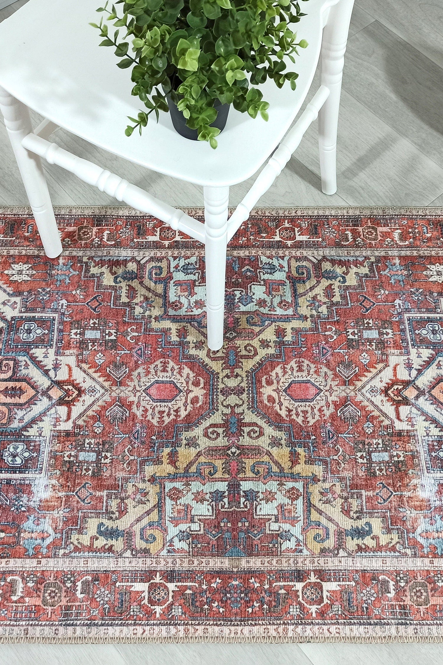 Talya1 Rug Muted Red Light Orange Persian Rug