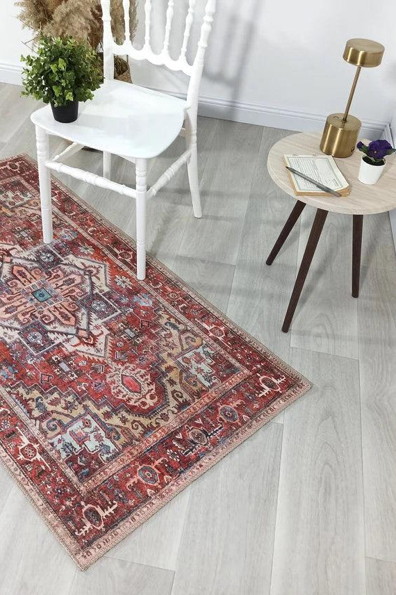 Talya1 Rug Muted Red Light Orange Persian Rug