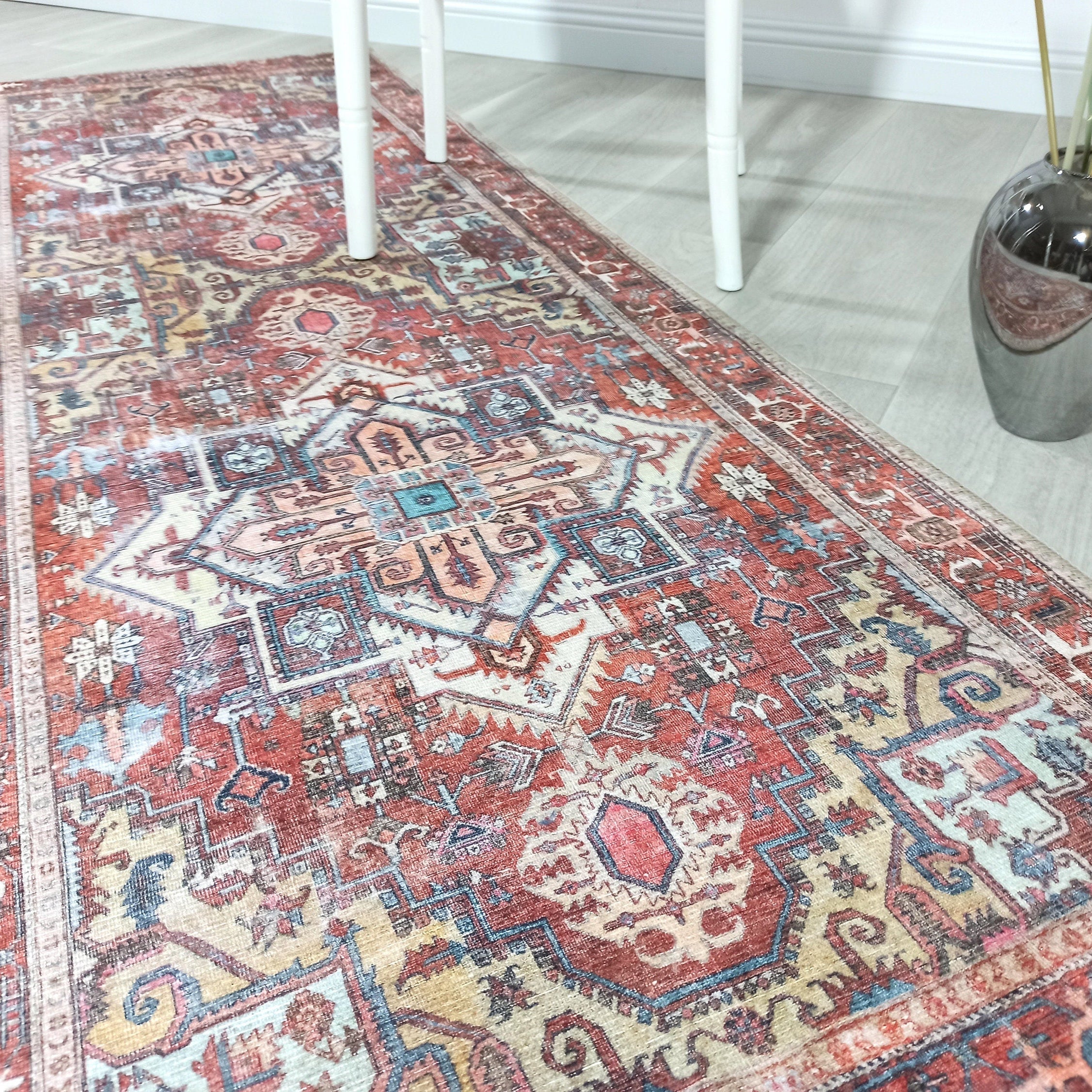 Talya1 Rug Muted Red Light Orange Persian Rug