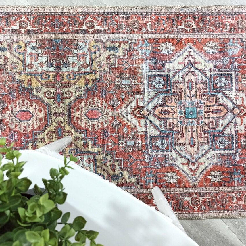 Talya1 Rug Muted Red Light Orange Persian Rug