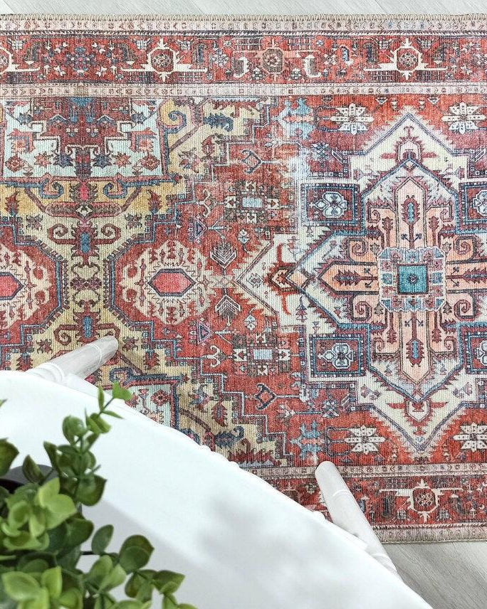 Talya1 Rug Muted Red Light Orange Persian Rug