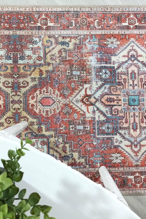 Talya1 Rug Muted Red Light Orange Persian Rug