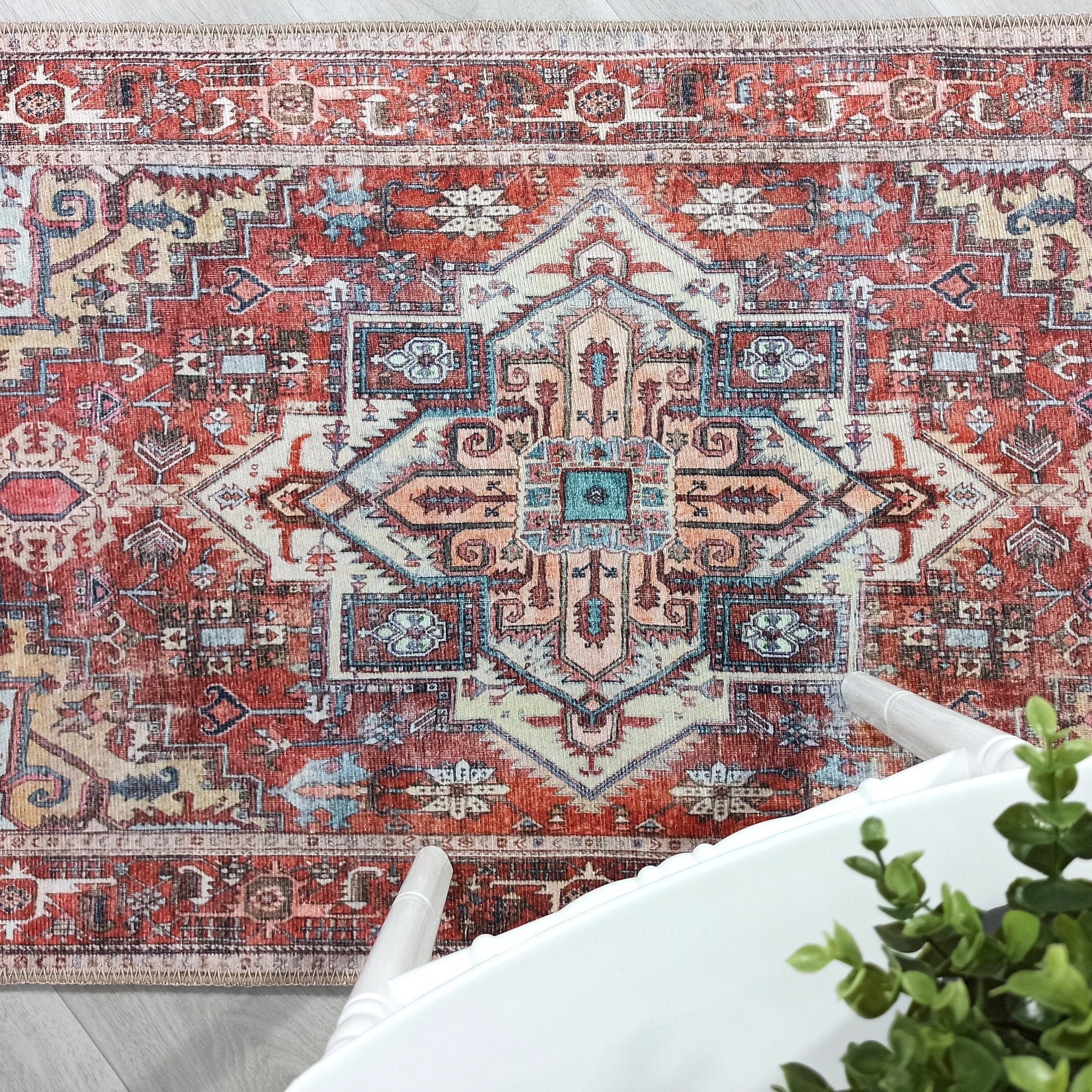 Talya1 Rug Muted Red Light Orange Persian Rug